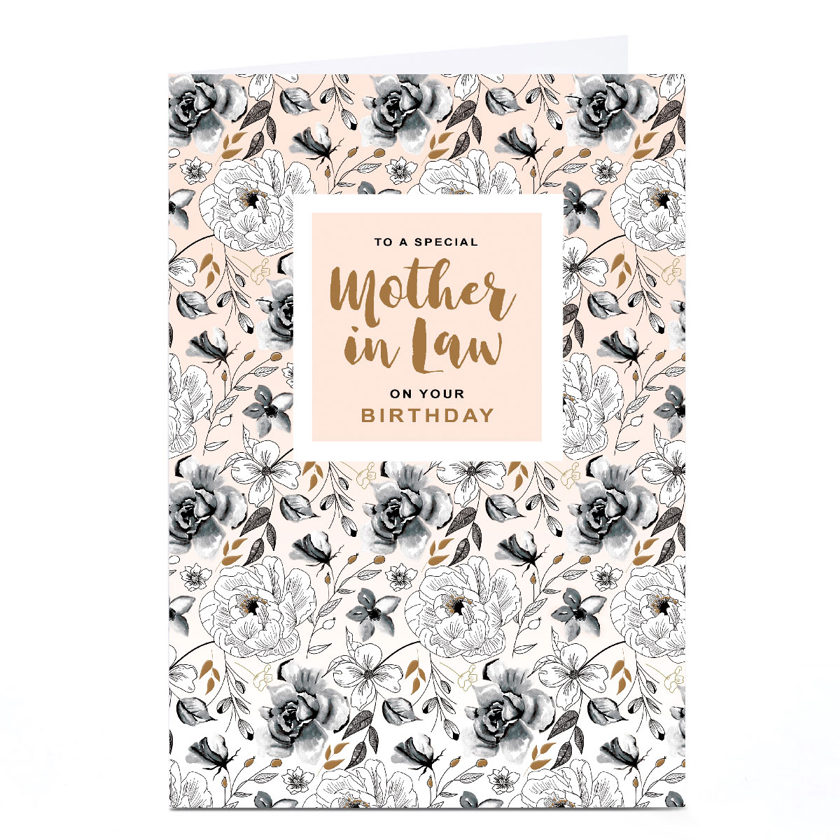 Personalised Birthday Card - Peach Florals, Special Mother In Law