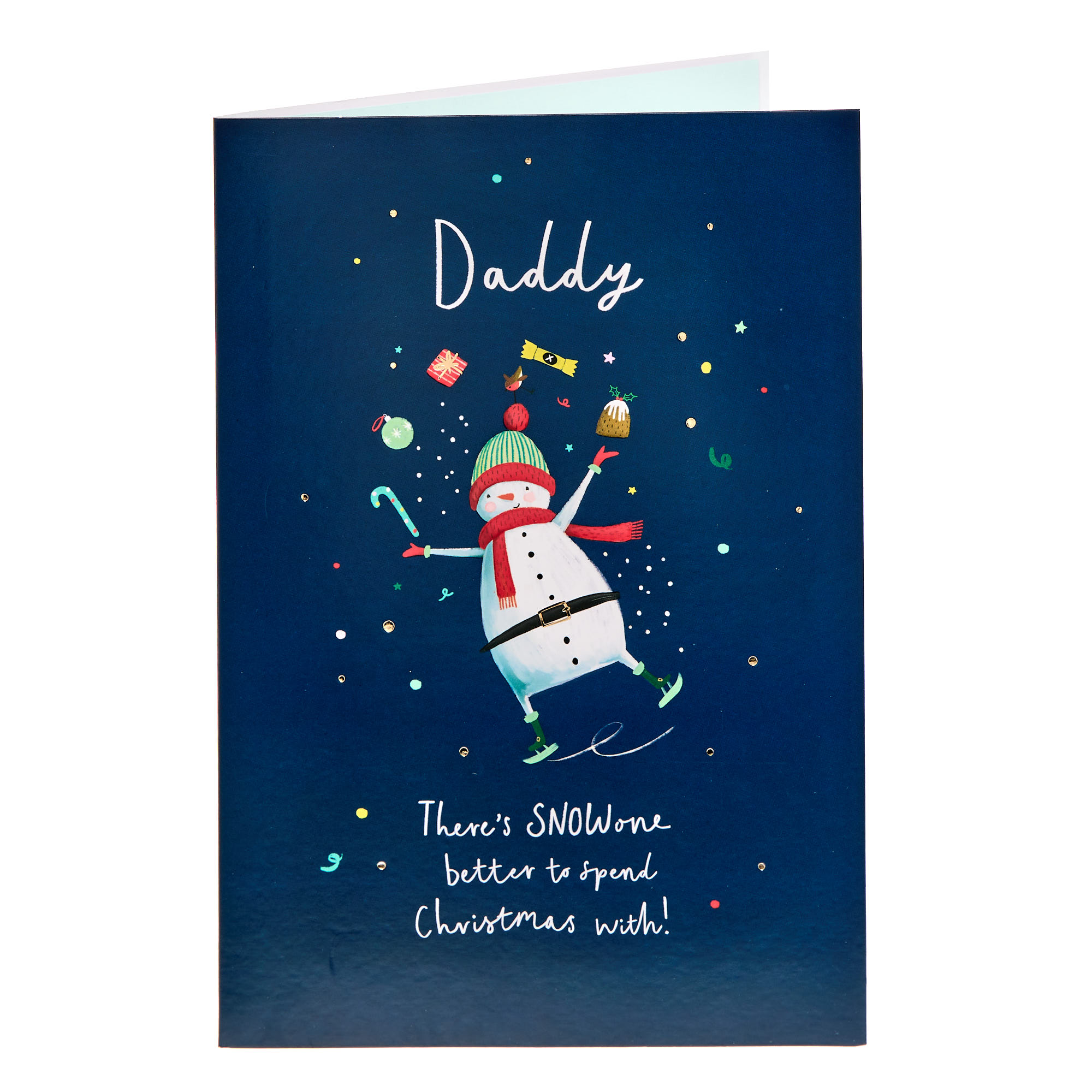 Daddy Dancing Snowman Christmas Card