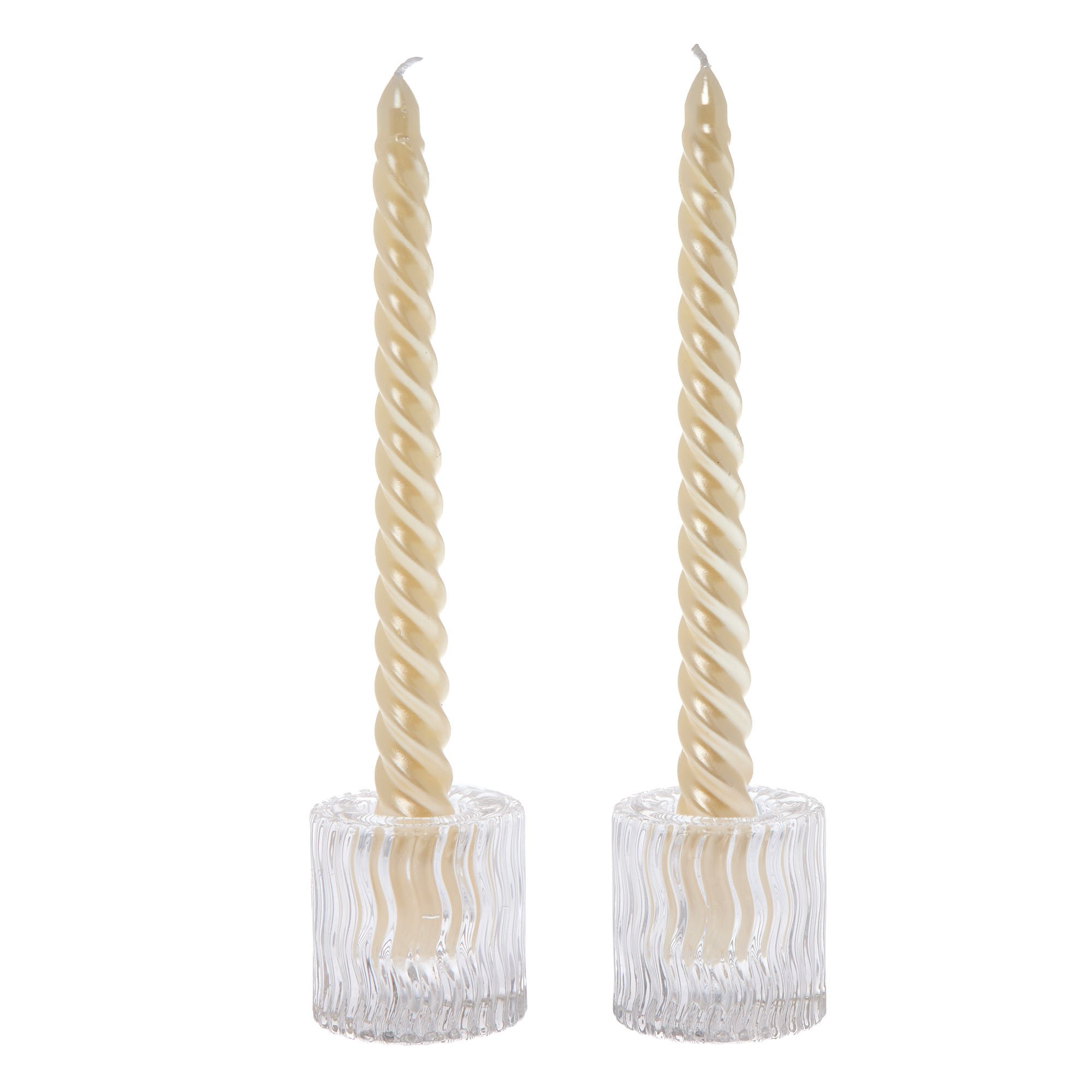 Glow Up & Shine Candle Sticks With Holders - Set of 2