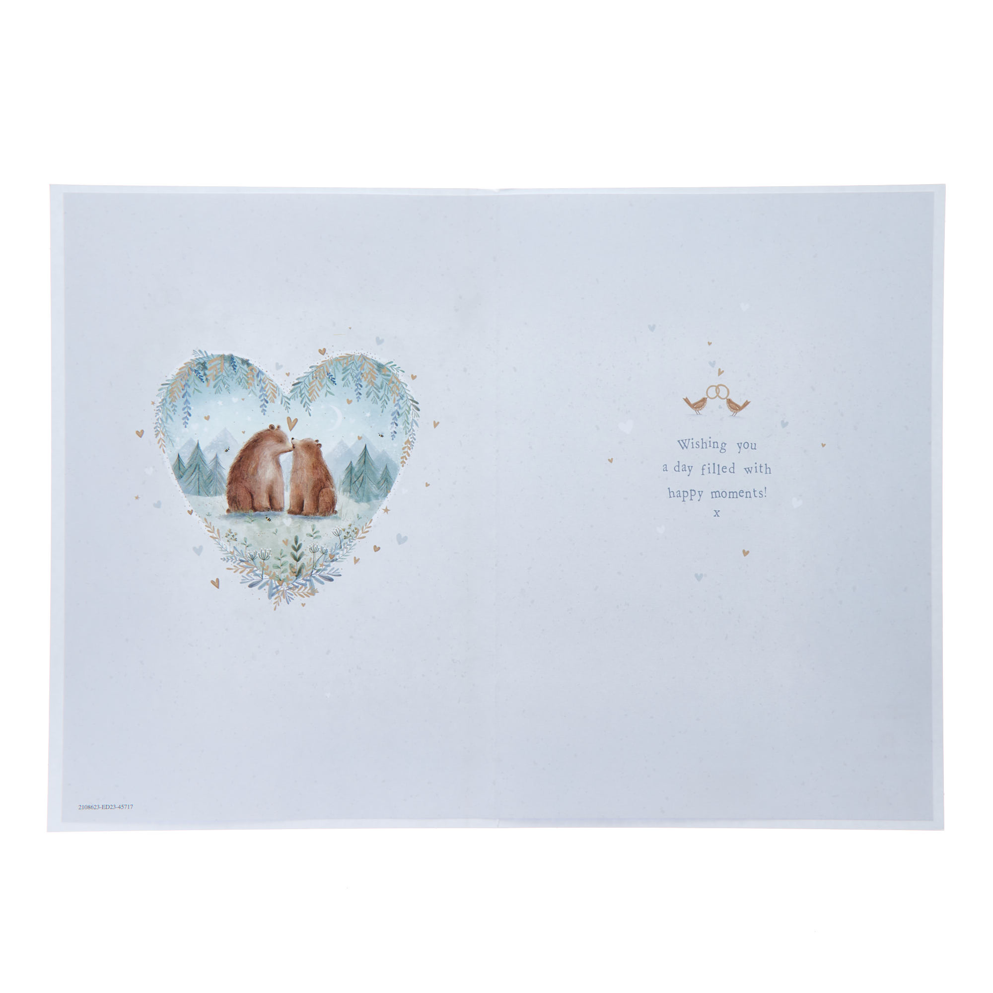 Bears In A Heart Wedding Card