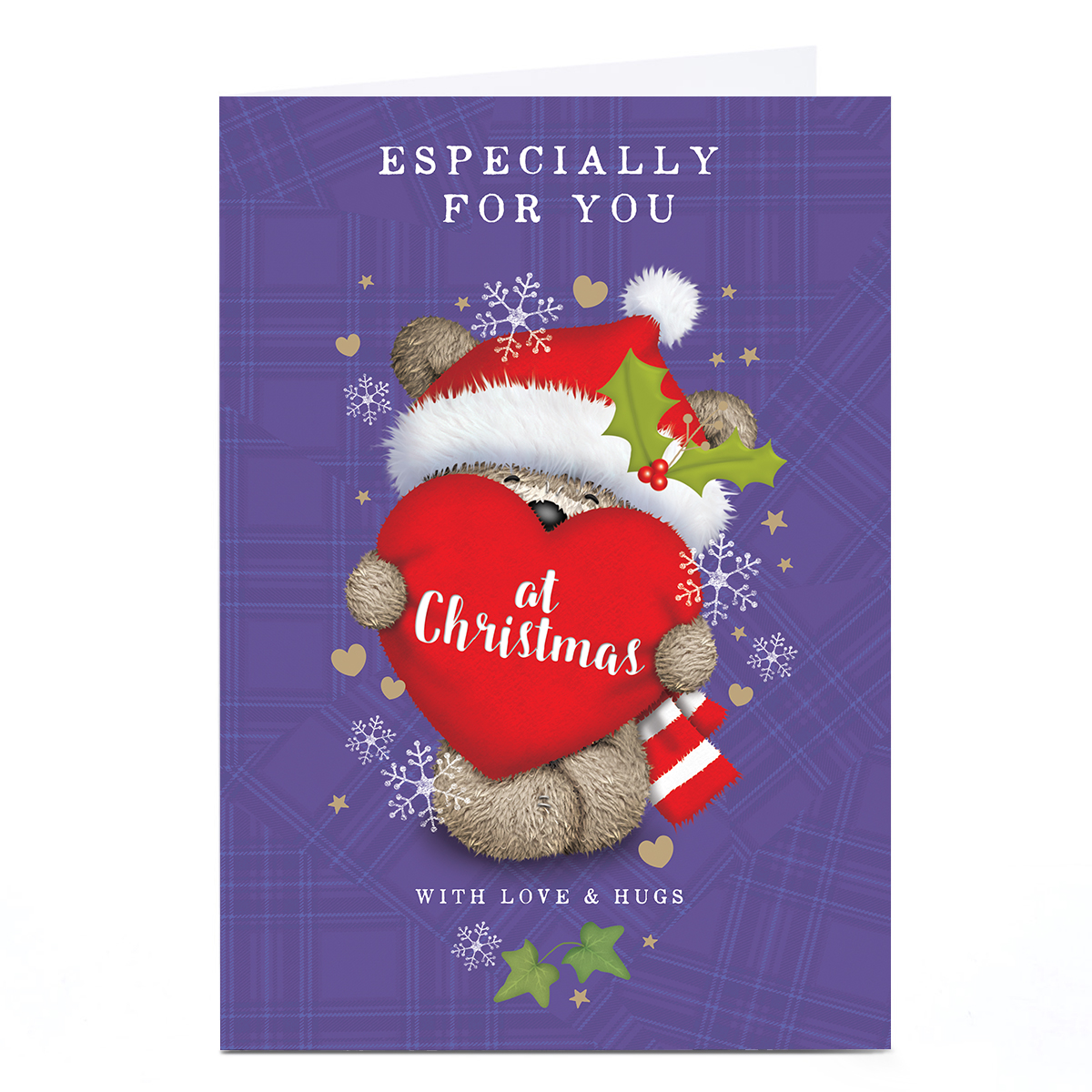 Personalised Hugs Christmas Card - Hugging Heart