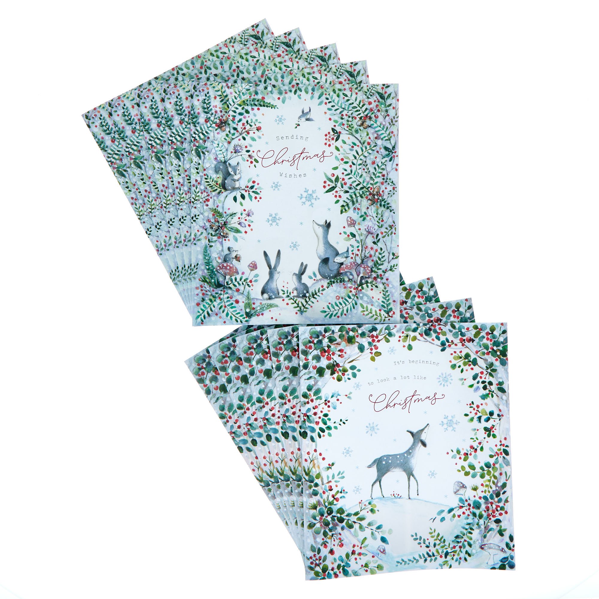 10 Premium Boxed Charity Christmas Cards - Woodland (2 Designs)