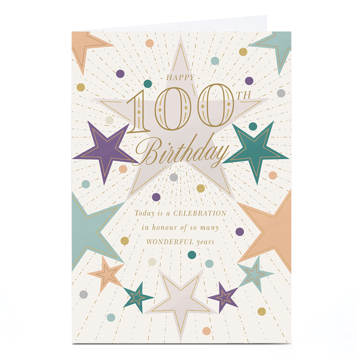 Personalised 100th Birthday Card - Celebration of So Many Wonderful Years