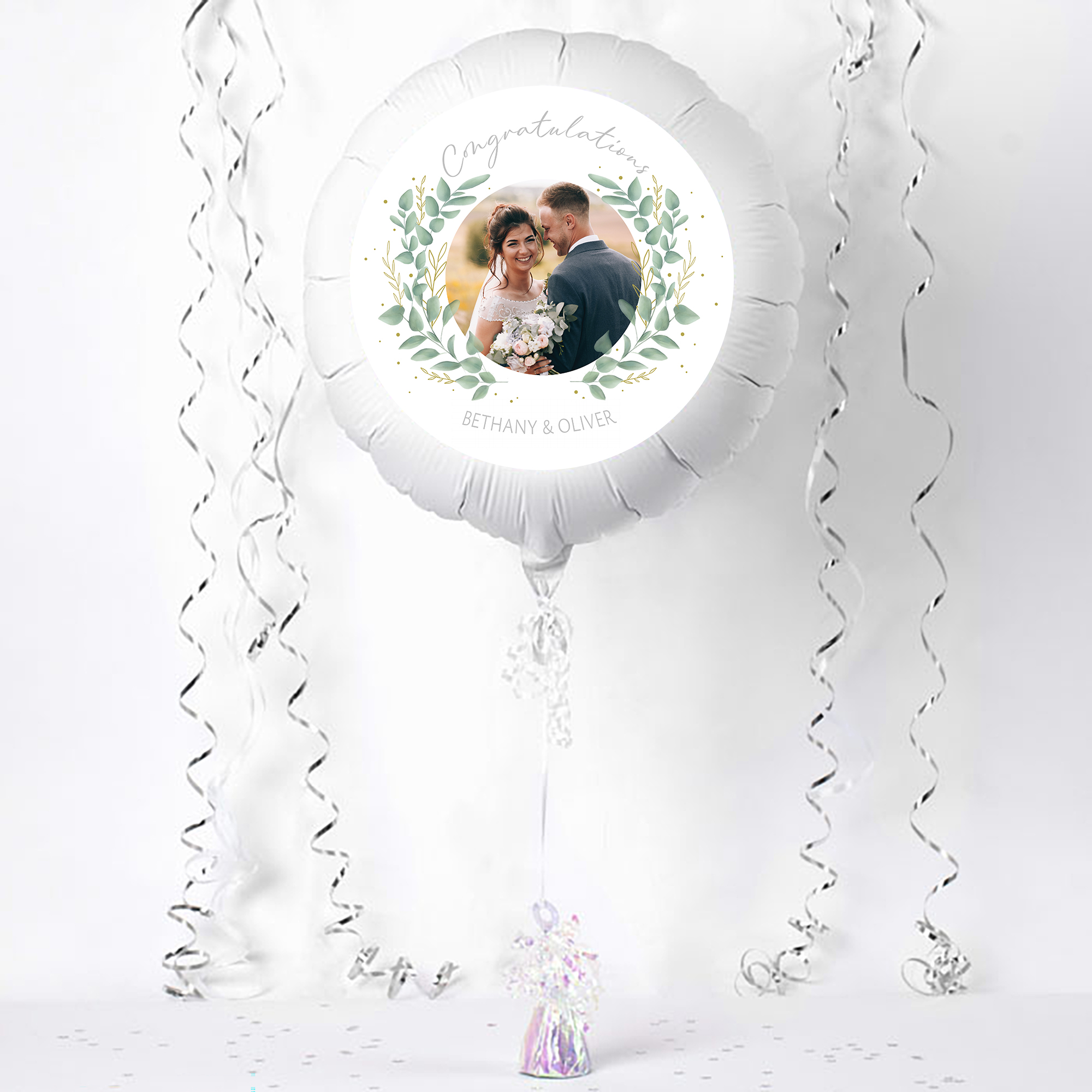 Photo Upload Large Helium Balloon - Foliage Border