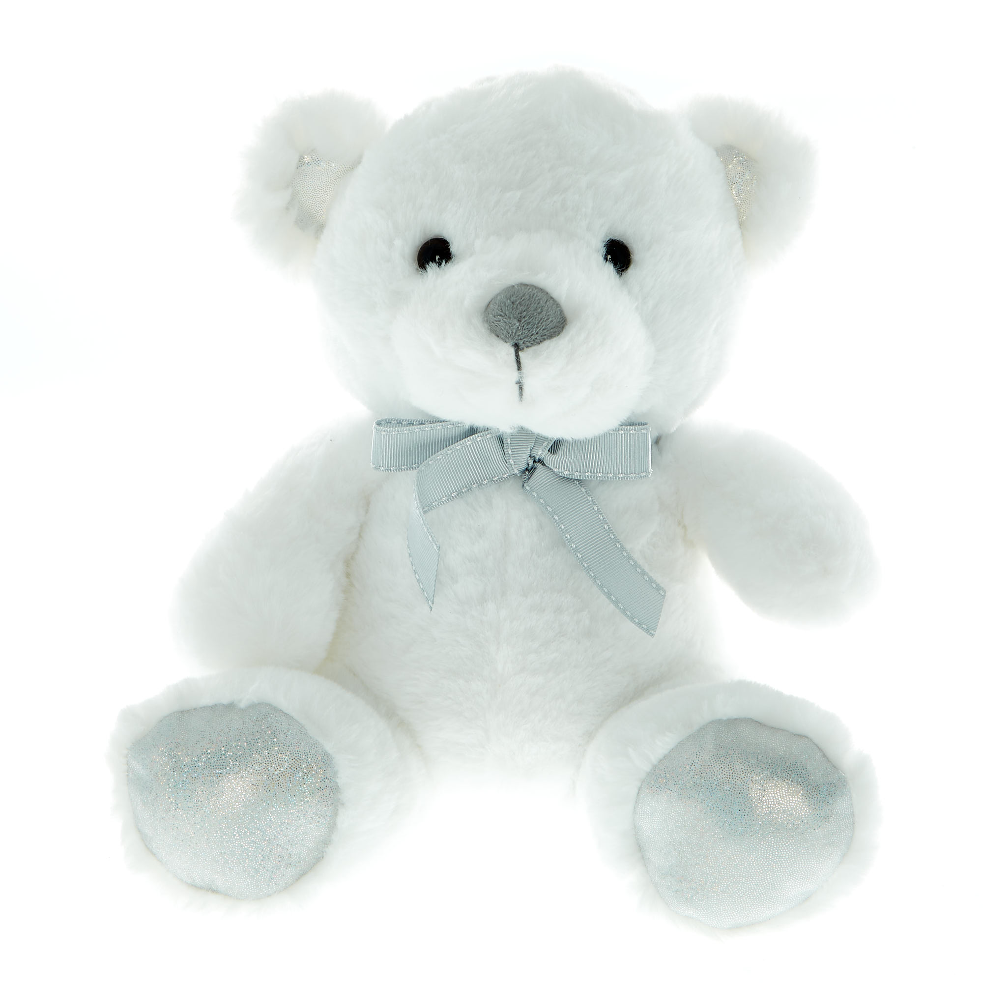 Medium White Sparkle Bear Soft Toy