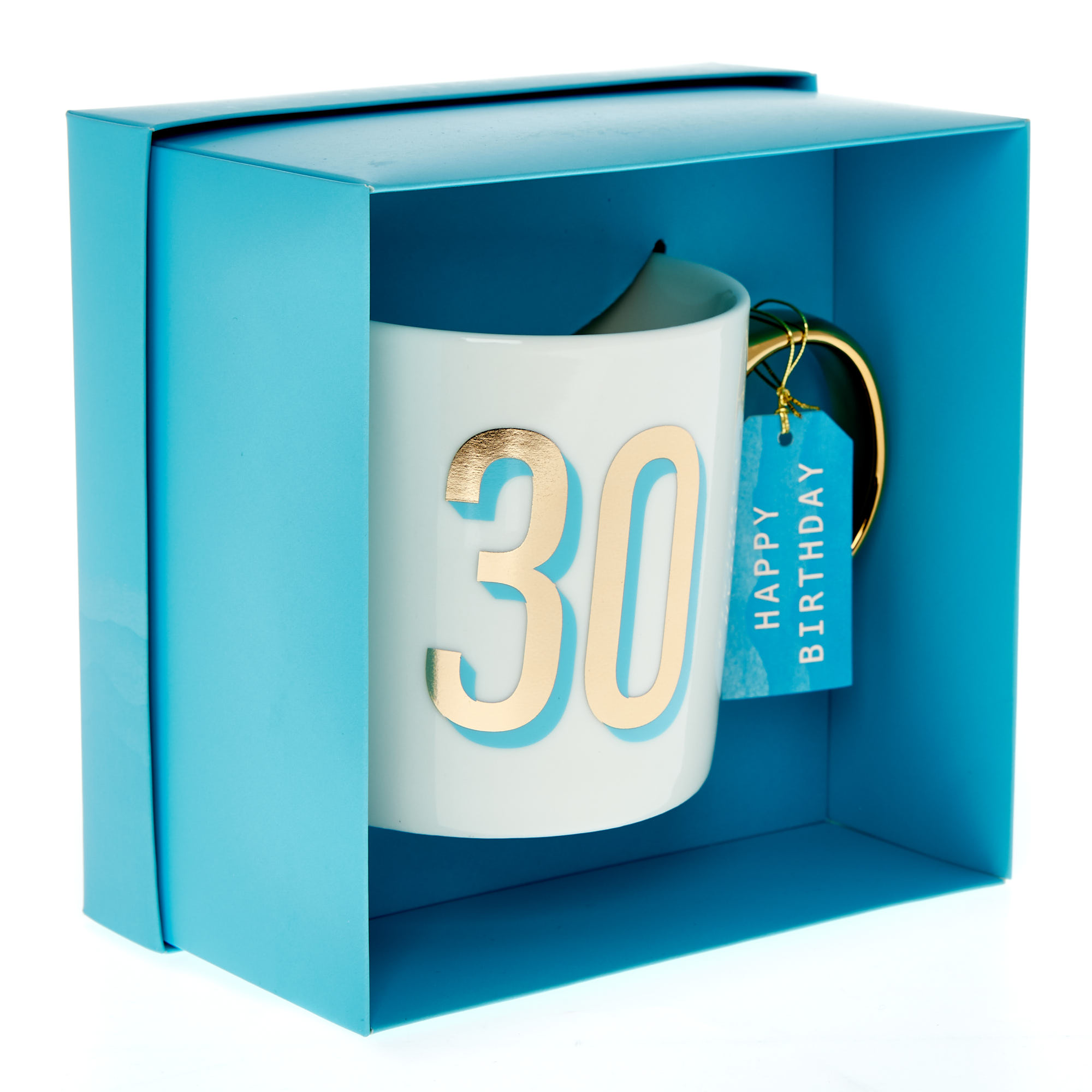 Blue & Gold 30th Birthday Mug in a Box