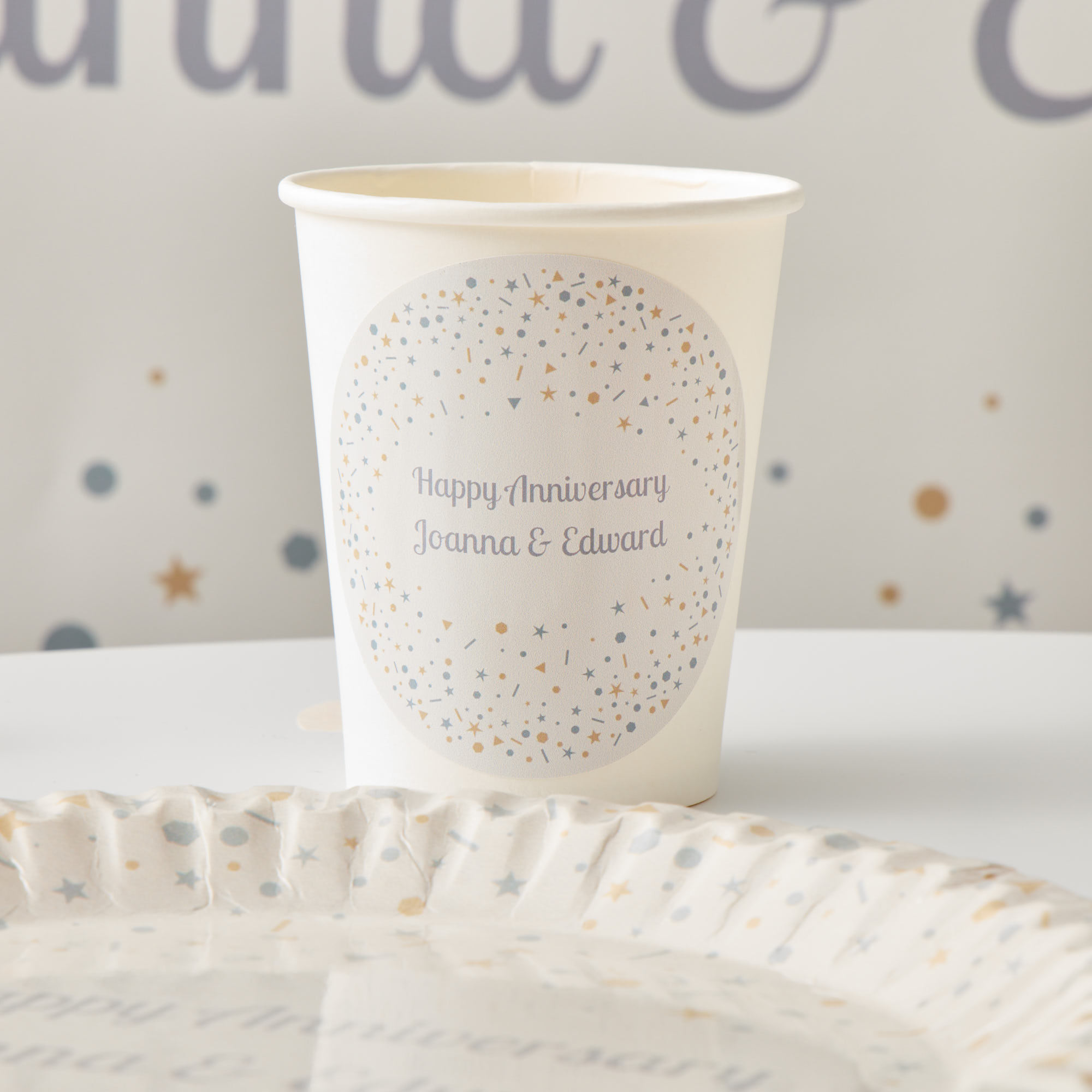 Star Confetti Personalised Party Cup