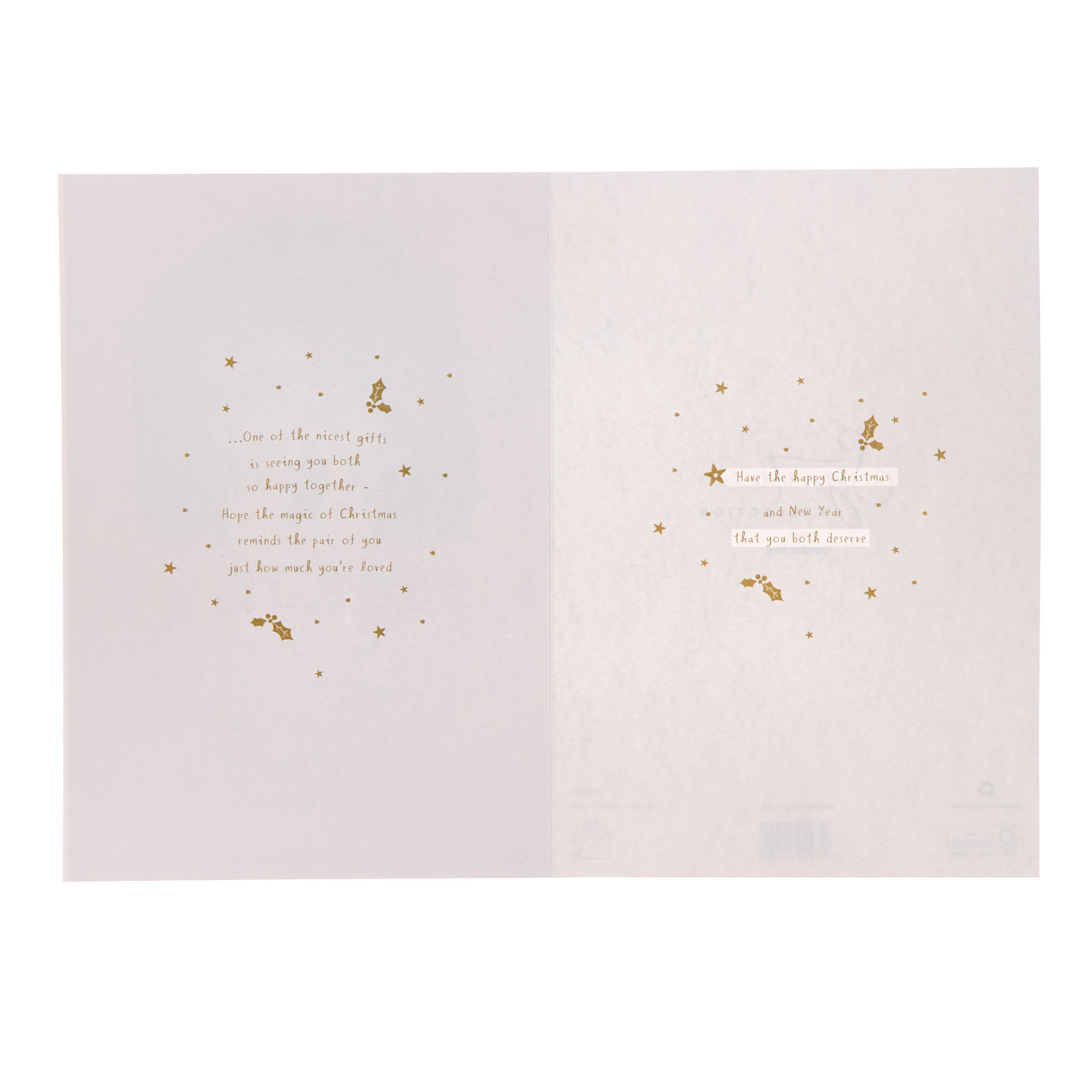 Dad & Partner White & Gold Snowmen Christmas Card