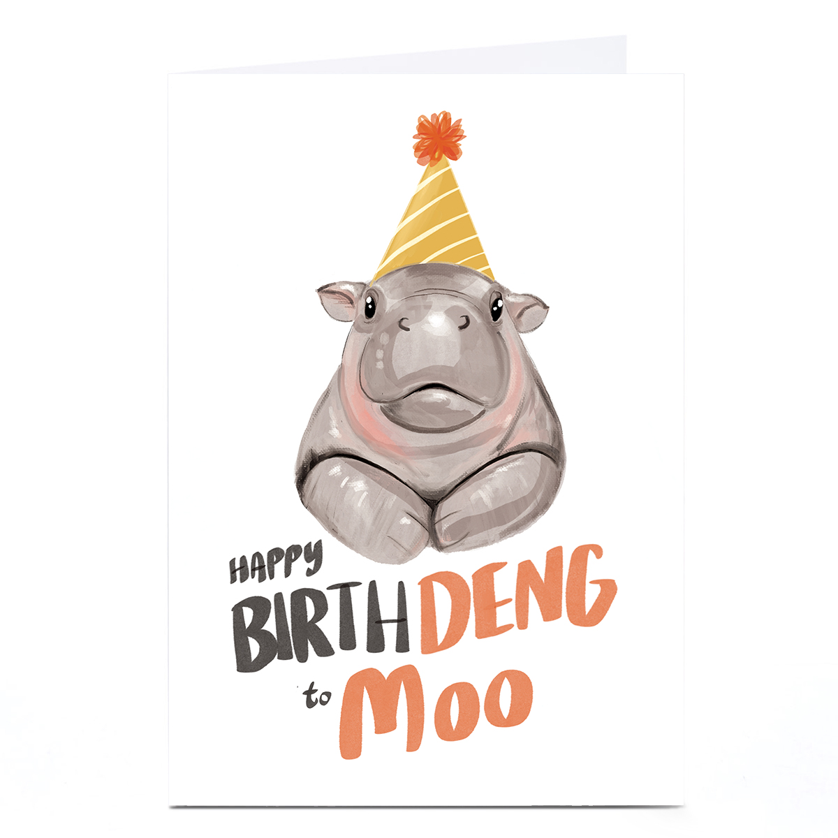 Personalised Birthday Card - Happy Birthdeng to Moo