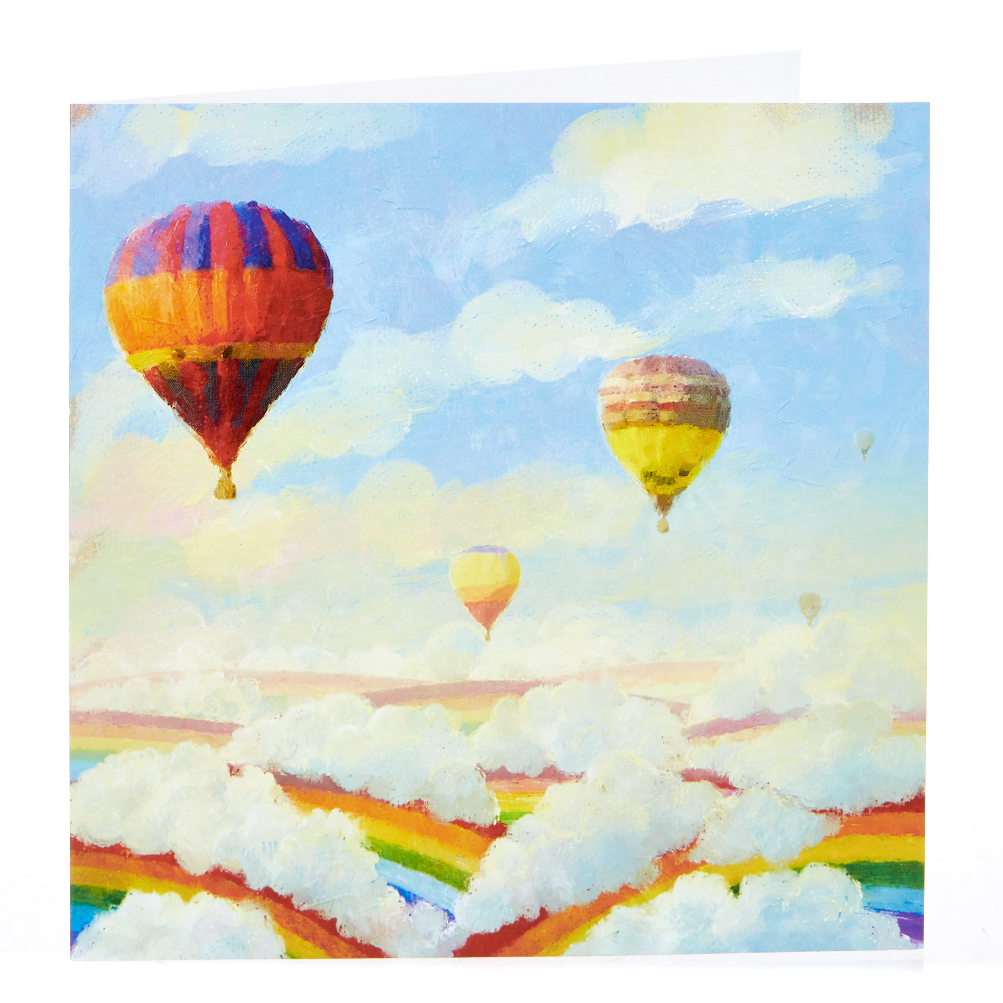 blank card - watercolour hot air balloons