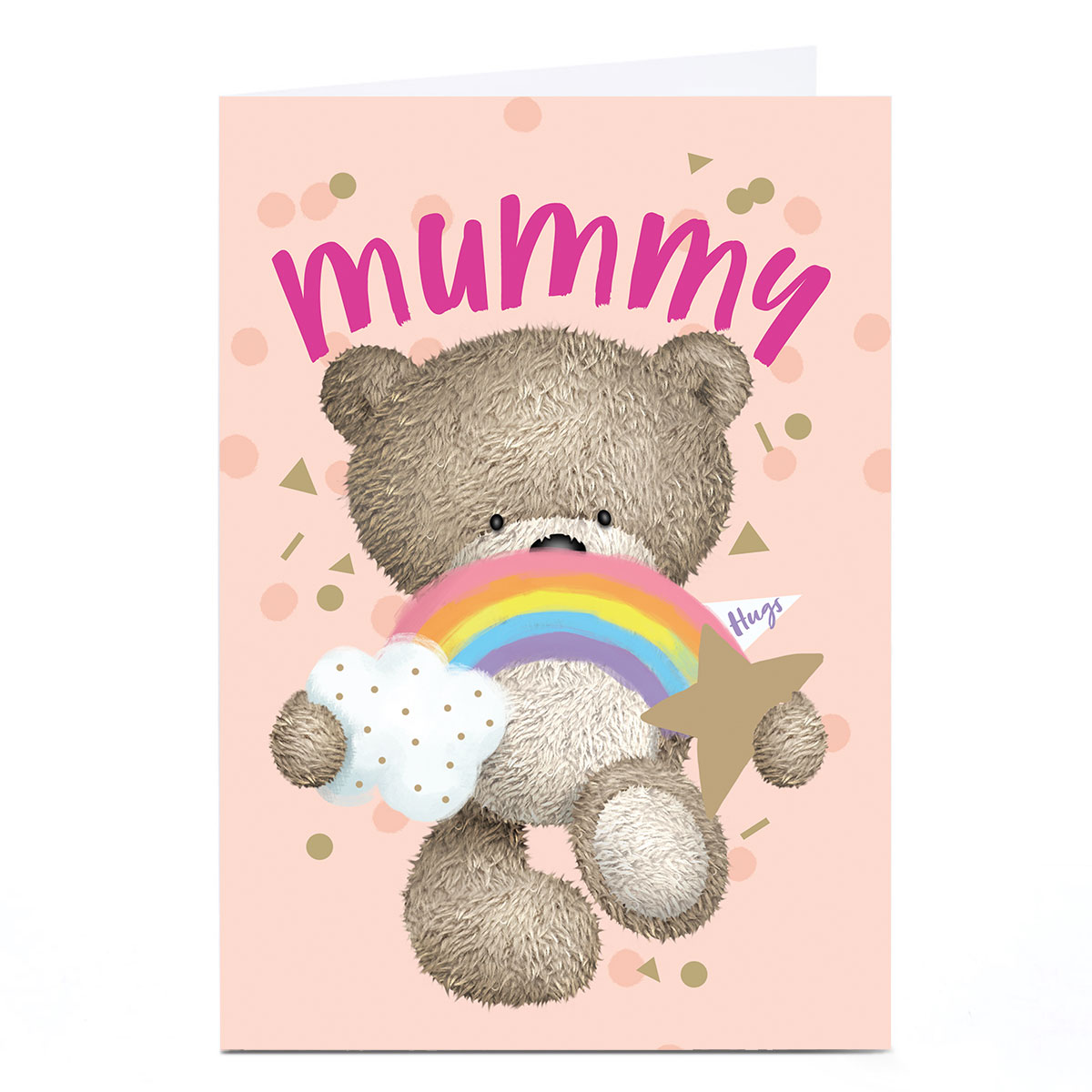 Personalised Hugs Birthday Card - Rainbow Bear, Mummy