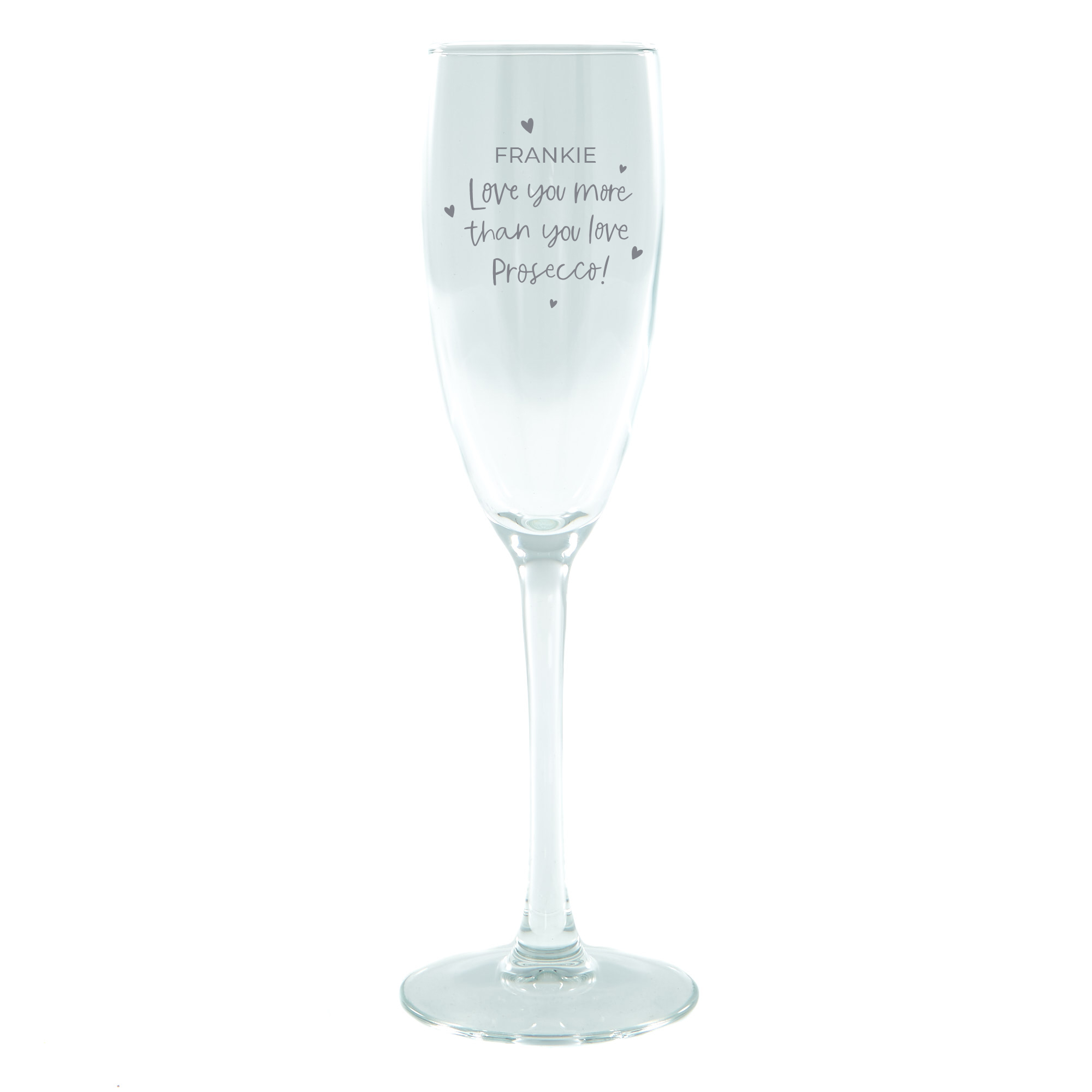 Personalised Champagne Glass - Love You More than Prosecco