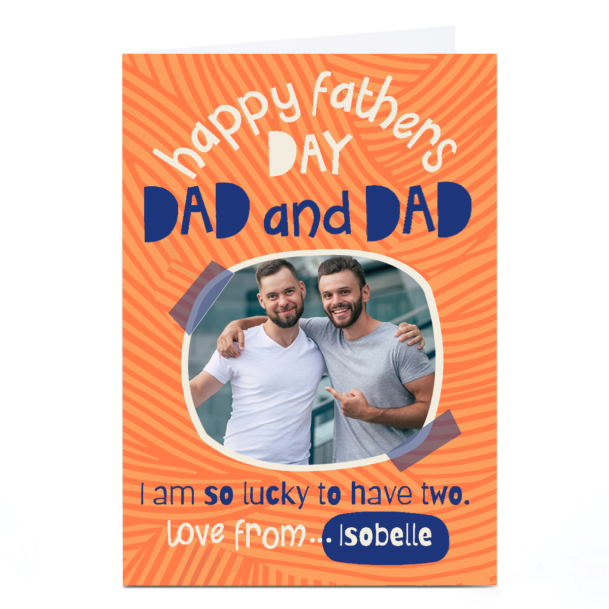 Photo Bev Hopwood Father's Day Card - So Lucky to Have Two Dads