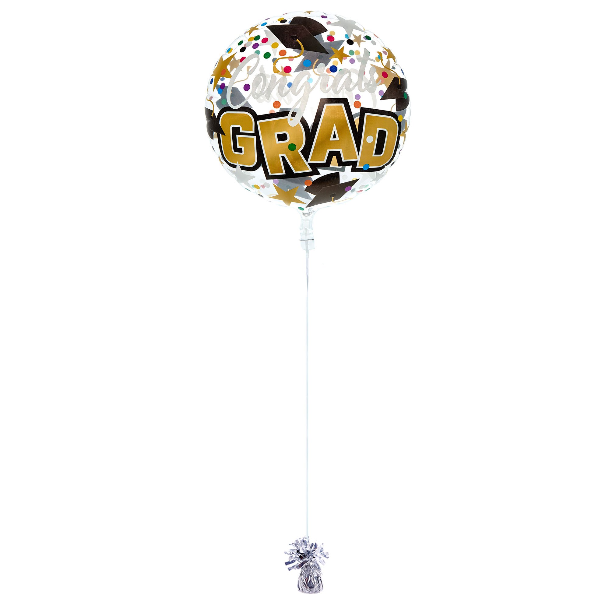 22-Inch Bubble Balloon - Congrats Grad - DELIVERED INFLATED!