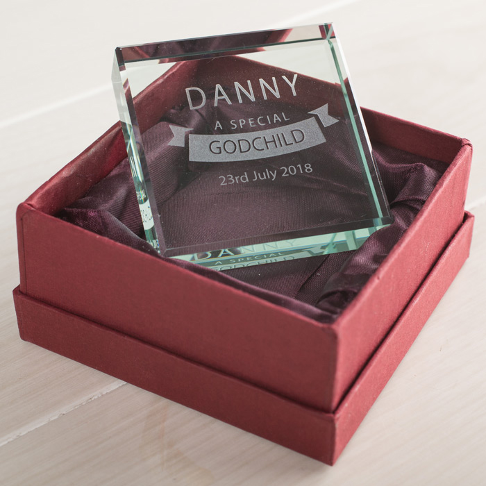 Personalised Engraved Glass Token - Special Godchild