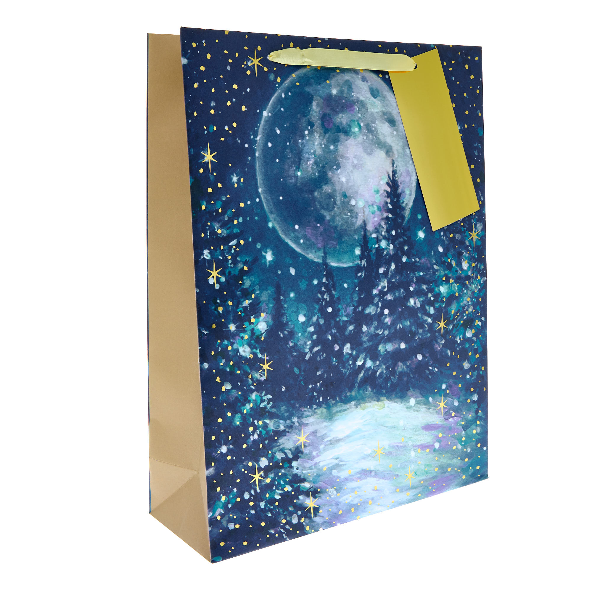 Navy Trees & Moon Extra Large Portrait Christmas Gift Bag