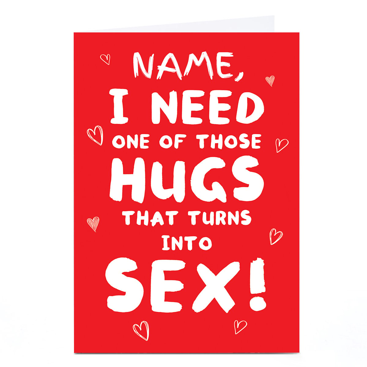 Personalised Emo Rescue Valentine's Day Card - One of Those Hugs, Any Name