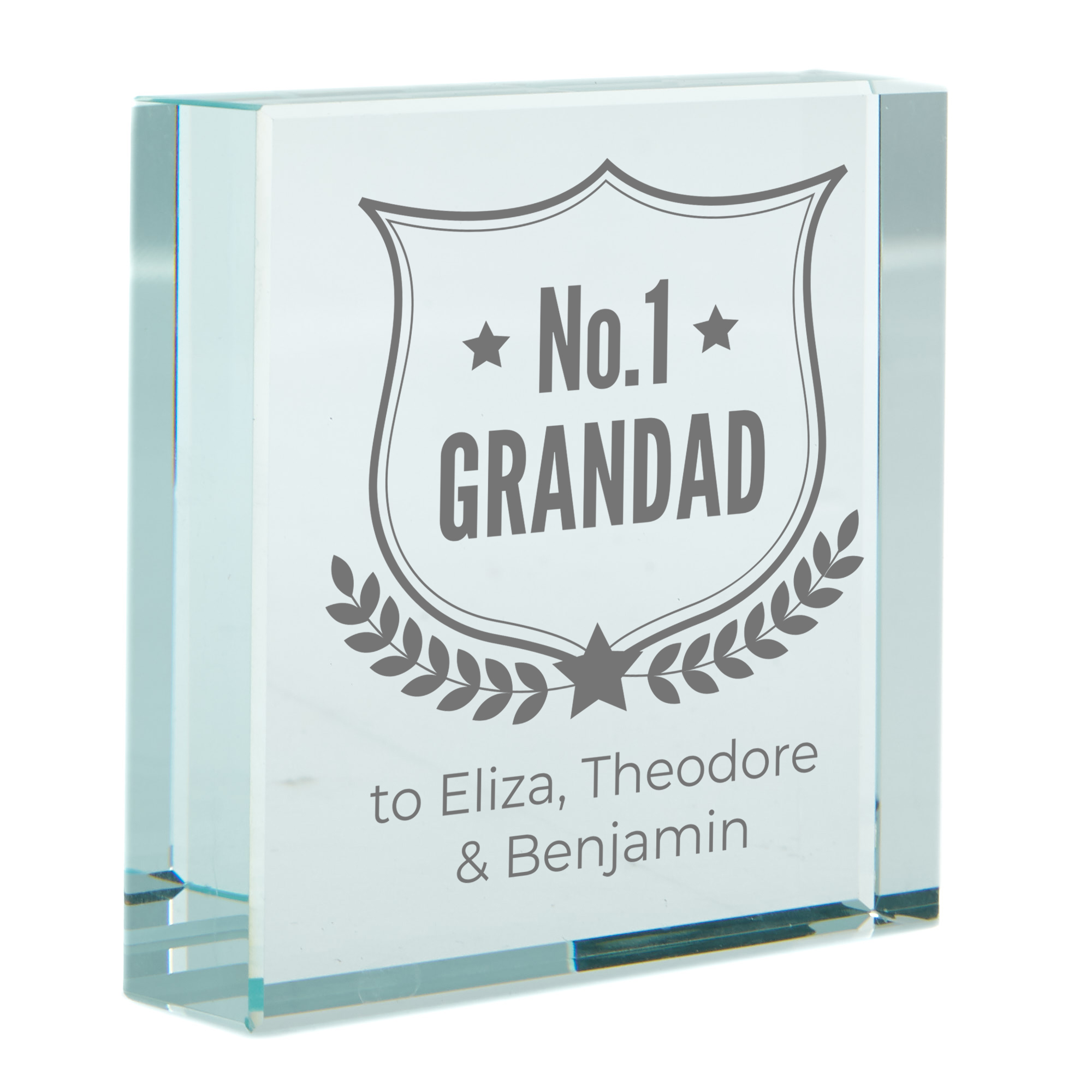 Personalised Engraved Glass Token - No. 1 Grandad