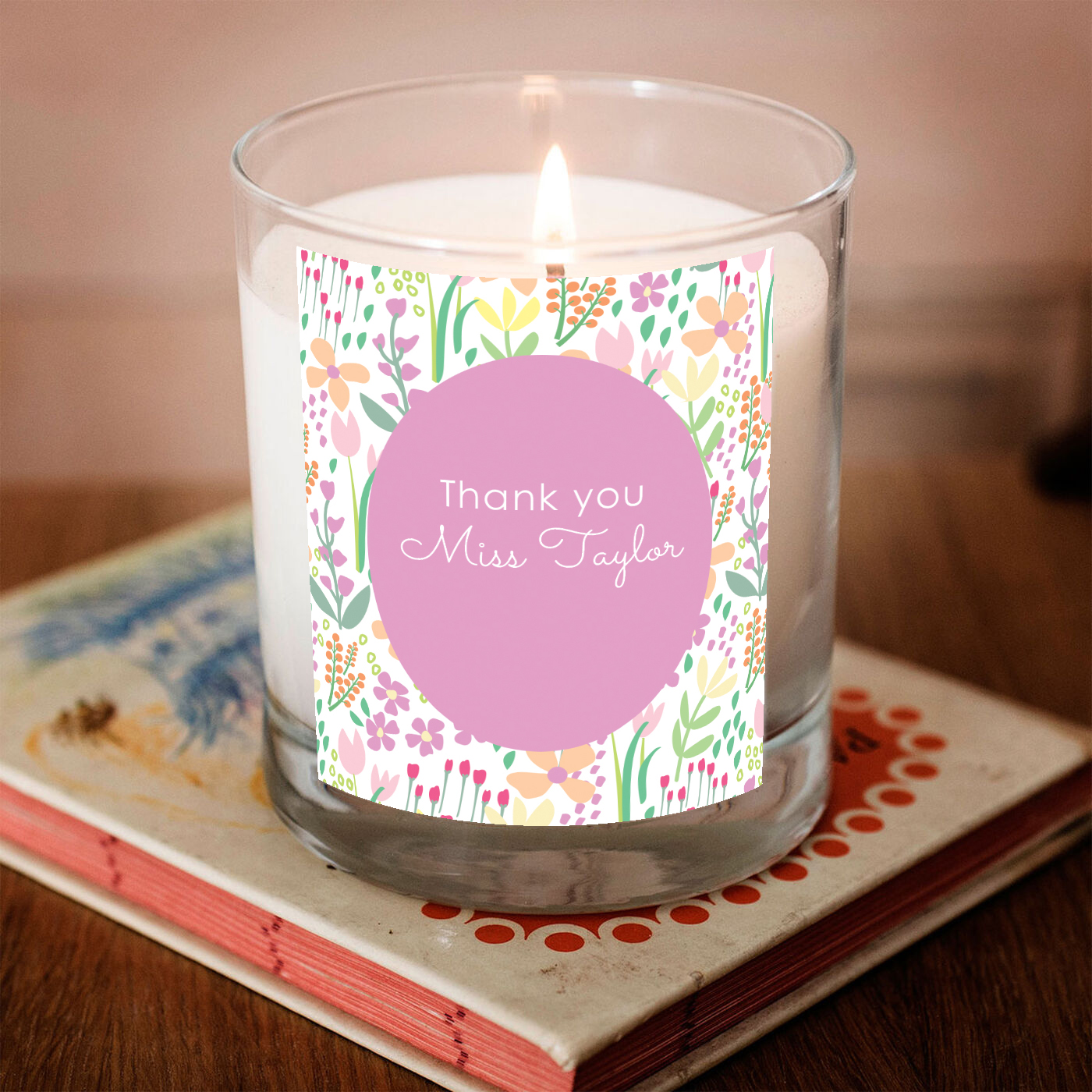 Personalised Pomegranate & Cashmere Scented Candle - Thank You Teacher