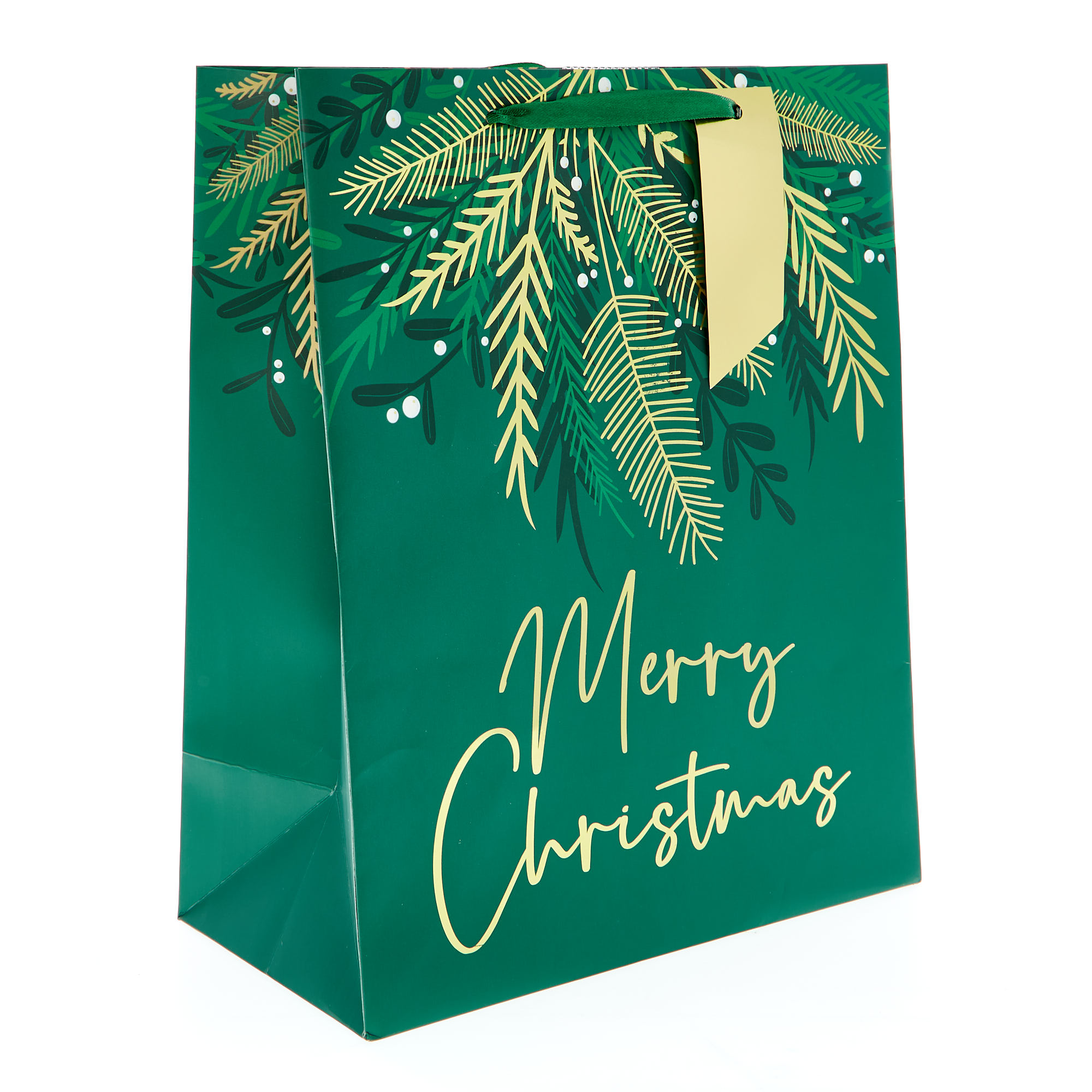 Large Portrait Green Tree Christmas Gift Bag