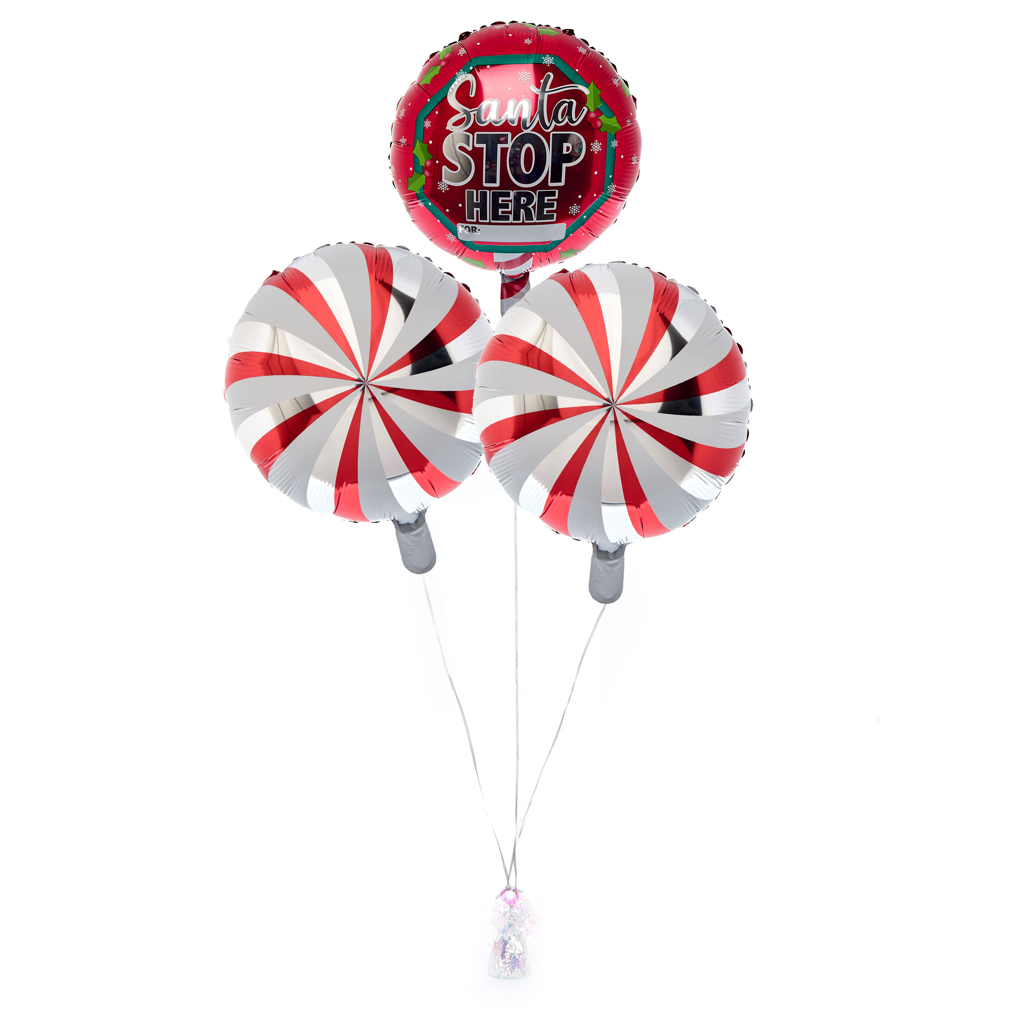 Santa Stop Here Balloon Bouquet - DELIVERED INFLATED!