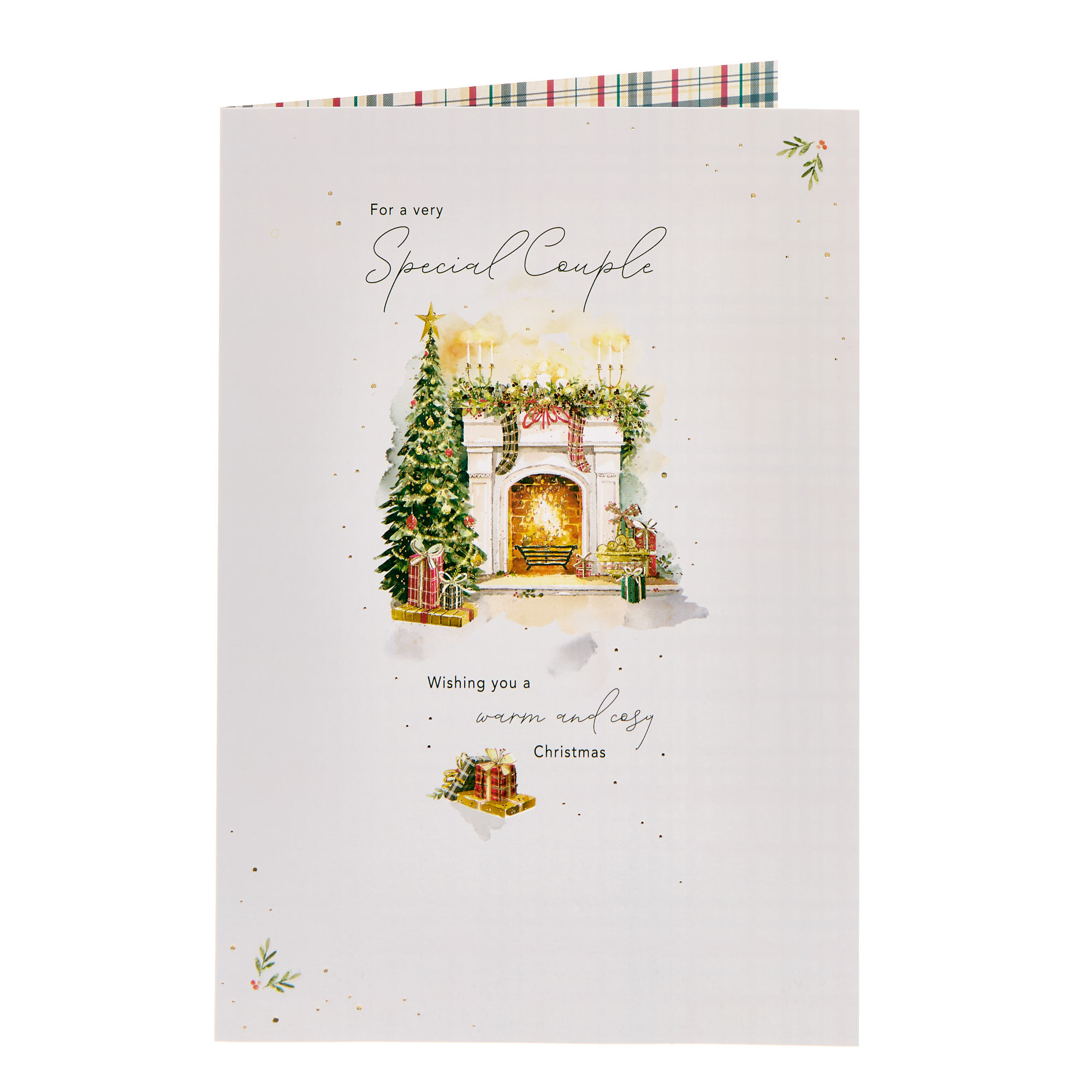 Special Couple Tree & Fireplace Christmas Card