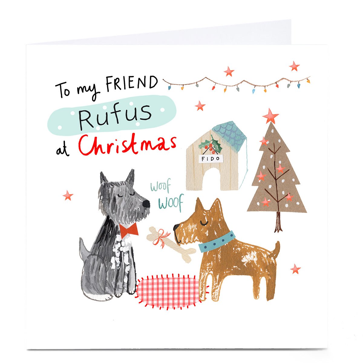 Personalised Lindsay Loves To Draw Christmas Card - To My Friend 