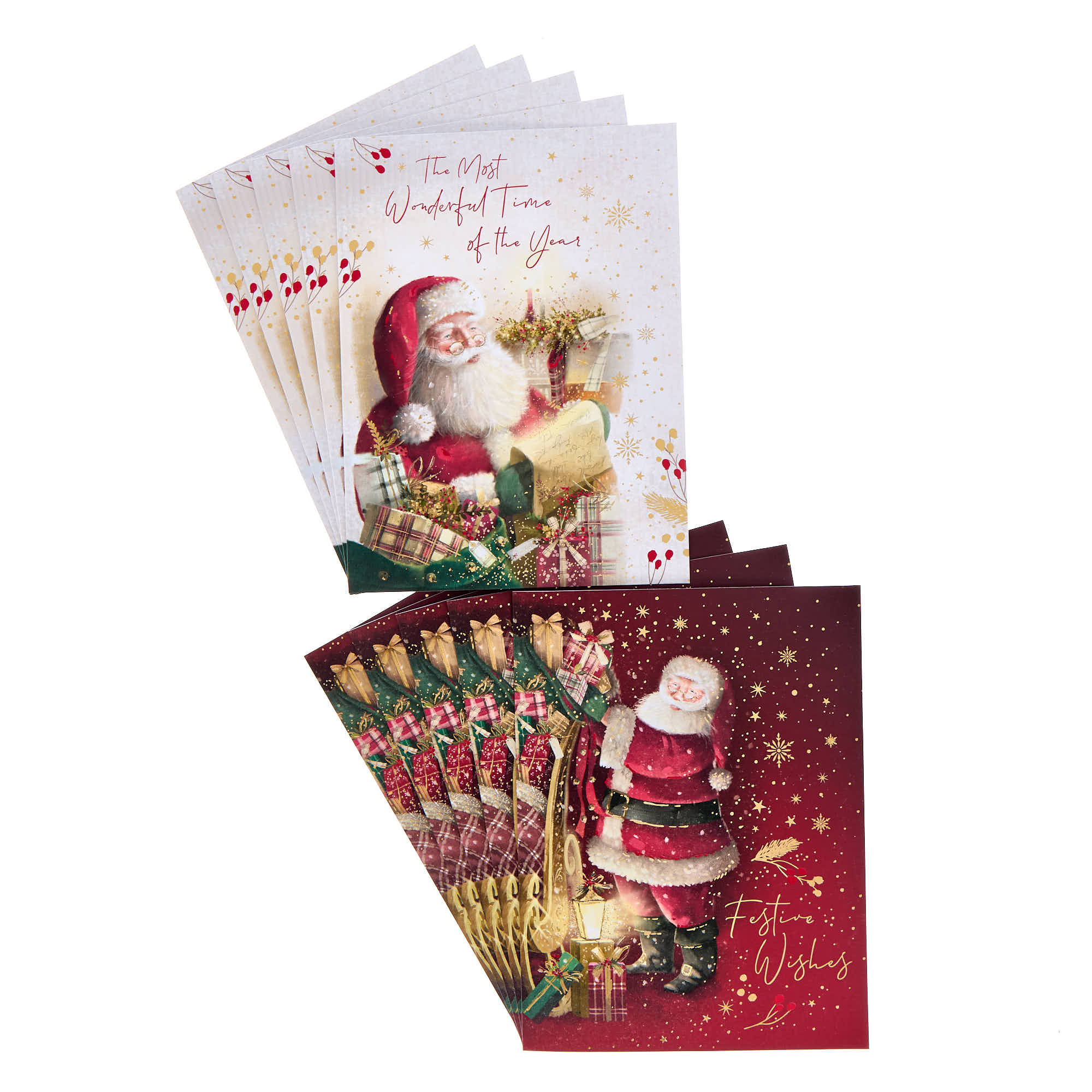 Deluxe Santa Charity Christmas Cards - Pack of 10 (2 Designs)