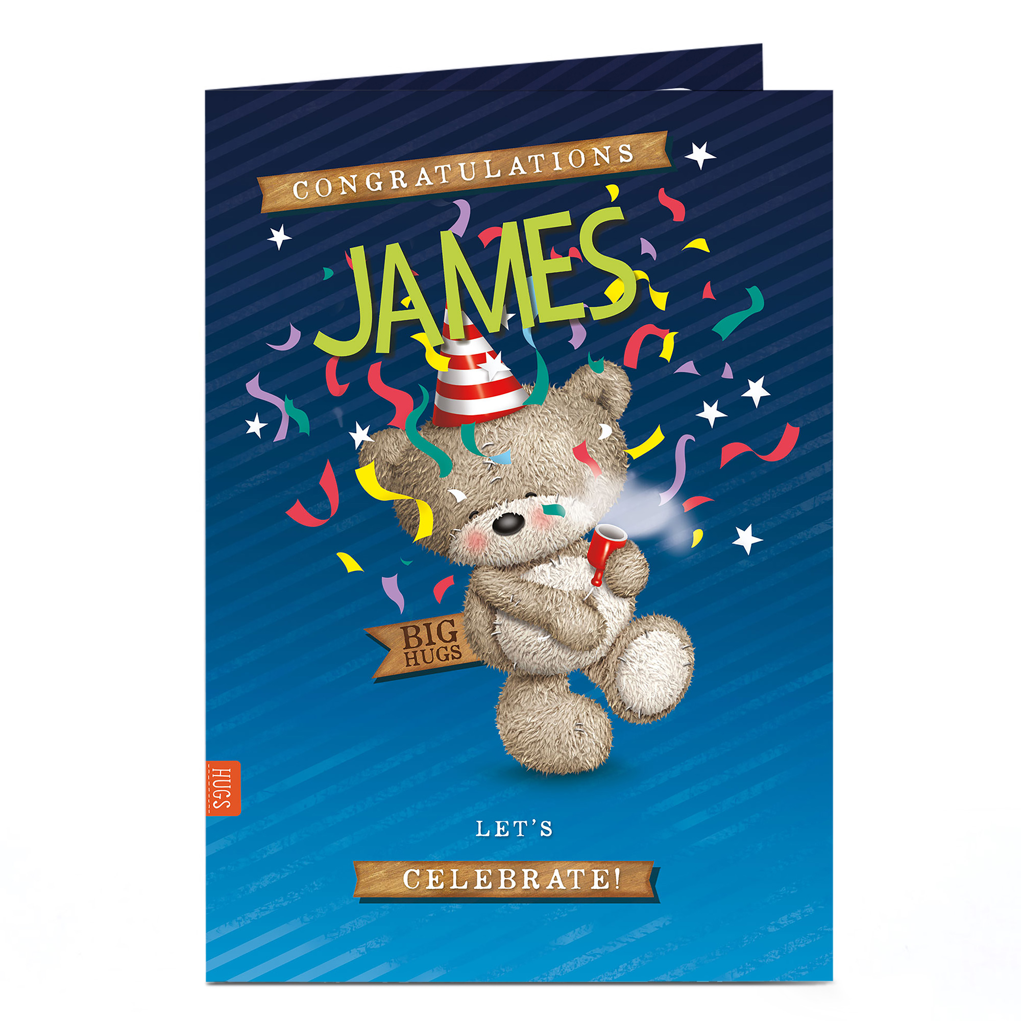 Personalised Hugs Congratulations Card - Lets Celebrate!