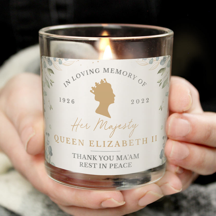 Personalised Commemorative Queen Elizabeth II Small Candle Jar