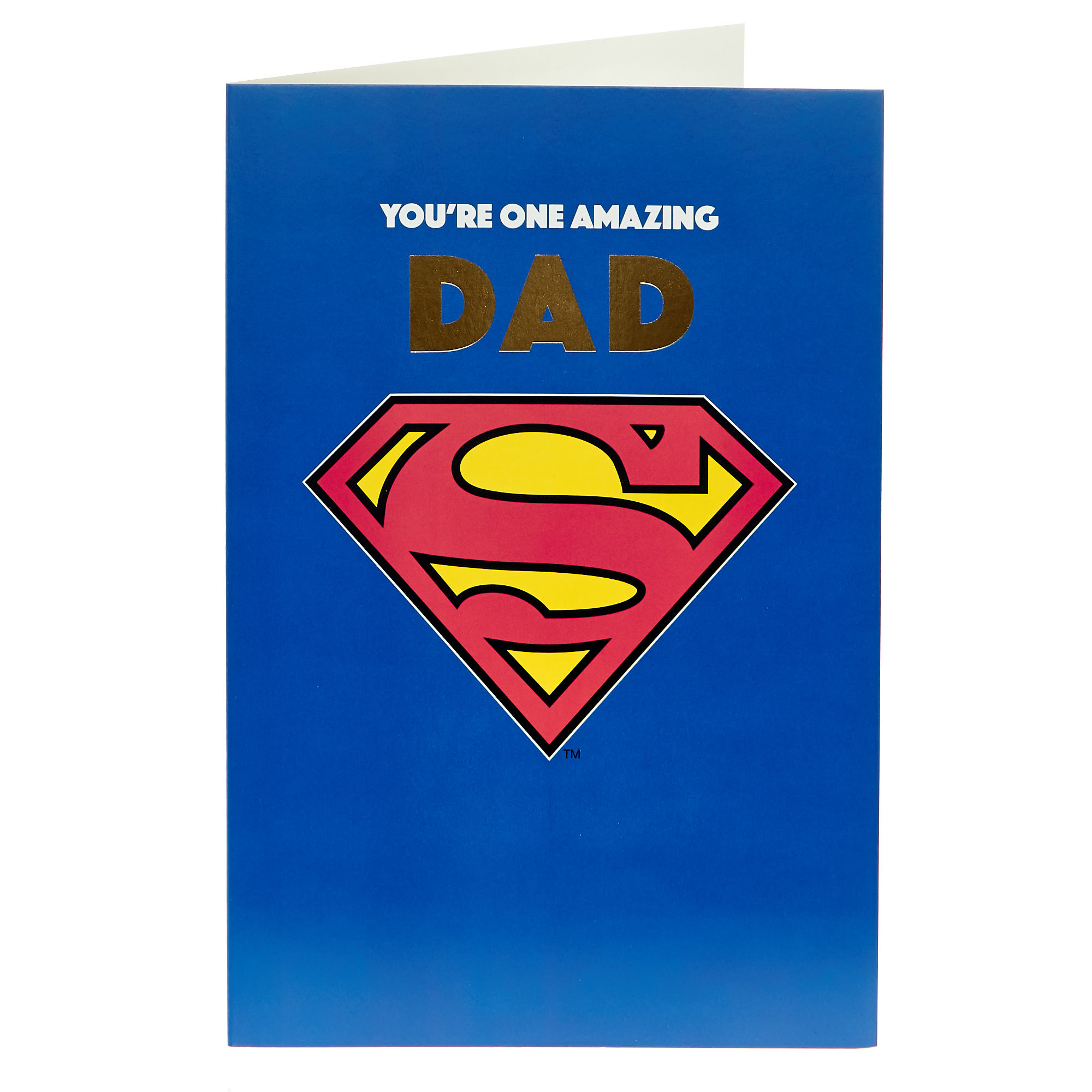 Dad Amazing Superman Logo Birthday Card