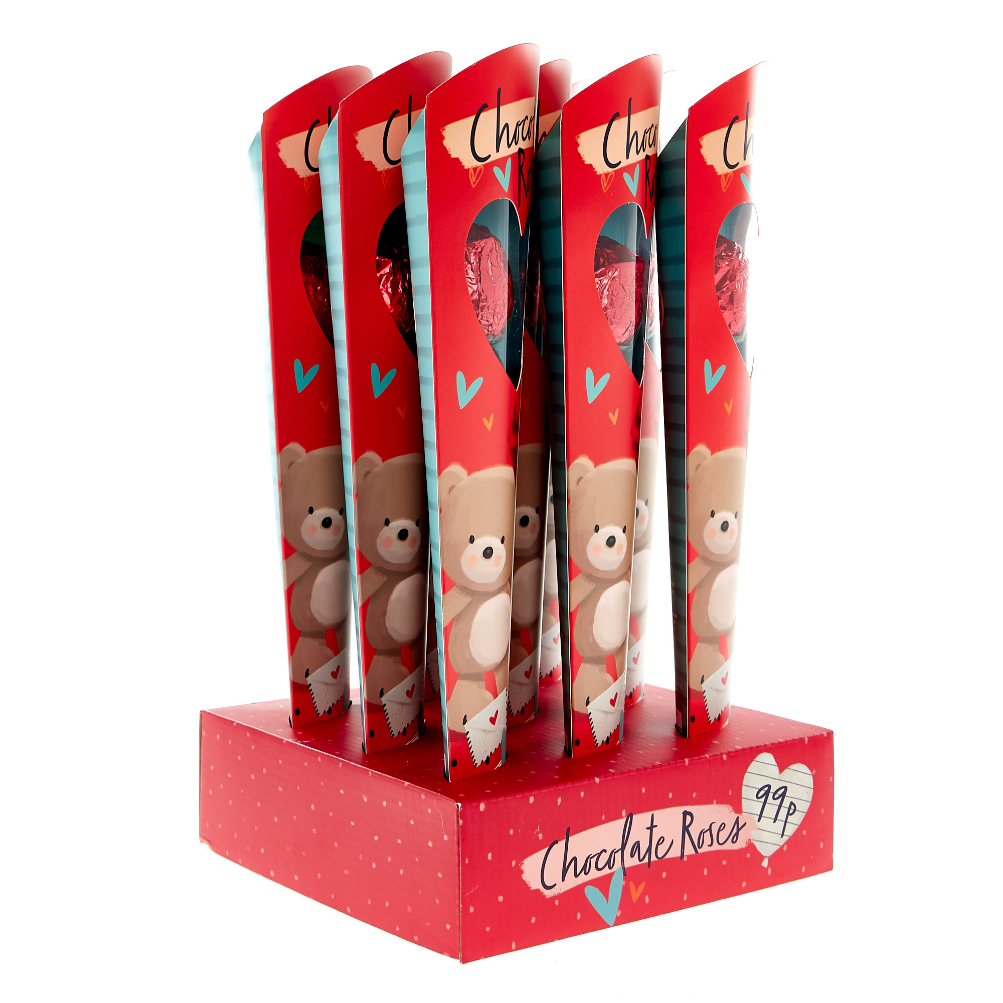 Hugs Bear Chocolate Roses  - Pack Of 9