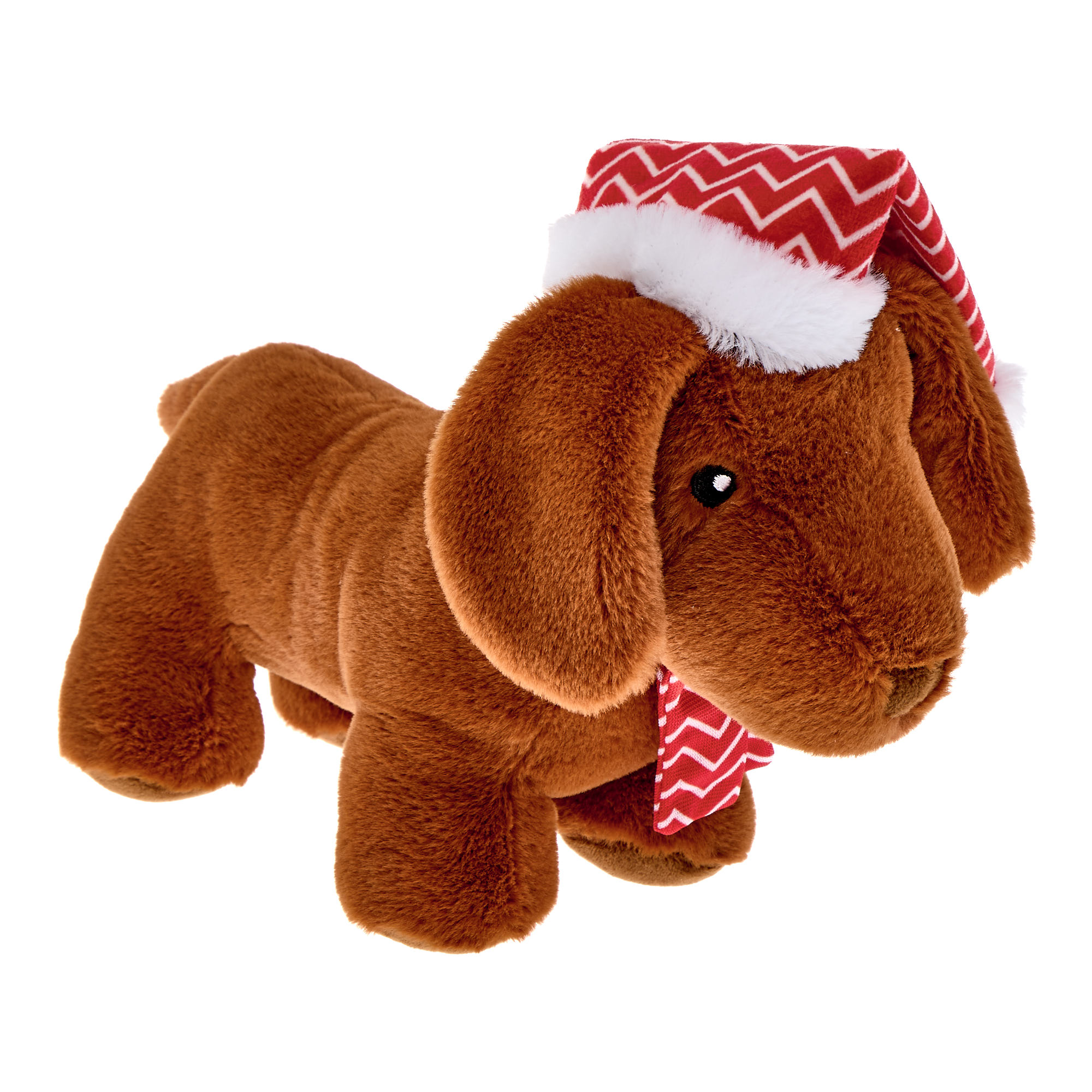 Medium Sausage Dog With Scarf & Hat Soft Toy