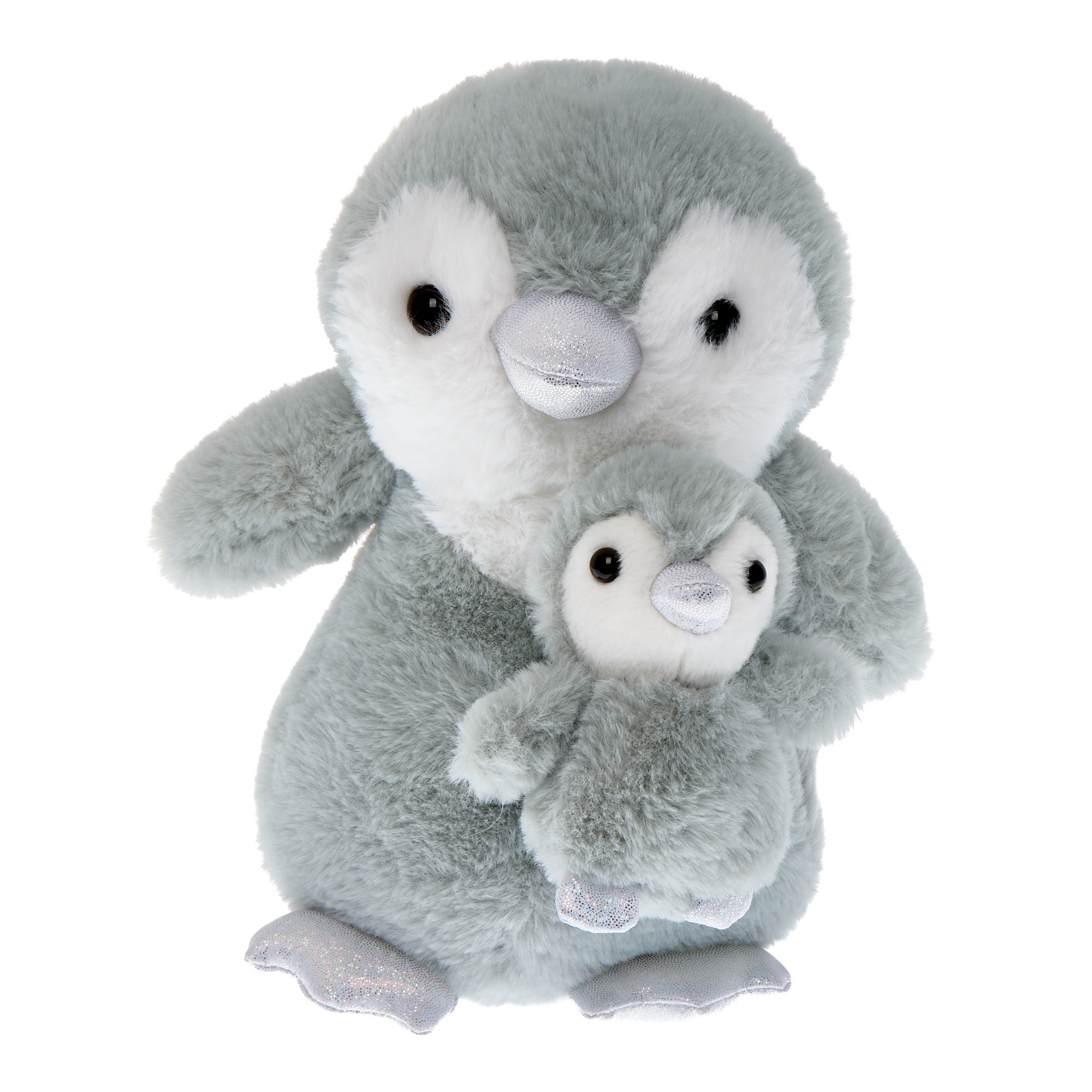 Medium Mum & Baby Penguin Soft Toy 