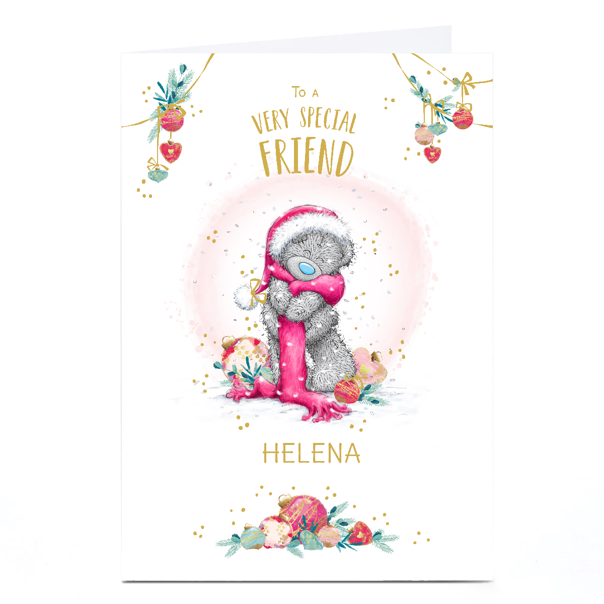 Personalised Tatty Teddy Christmas Card - Bear in Scarf, Very Special Friend