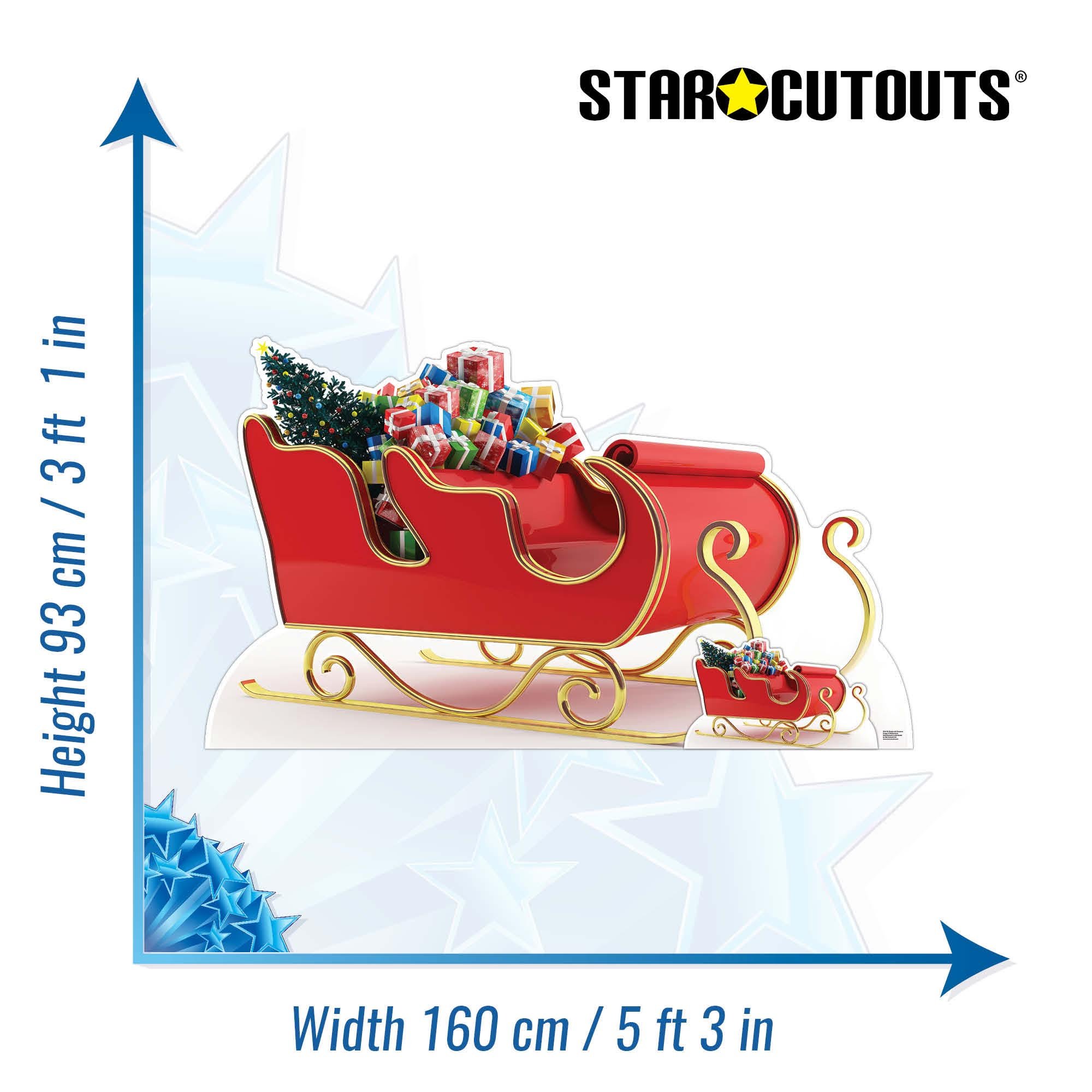 Christmas Santa Sleigh Cardboard Cutout 