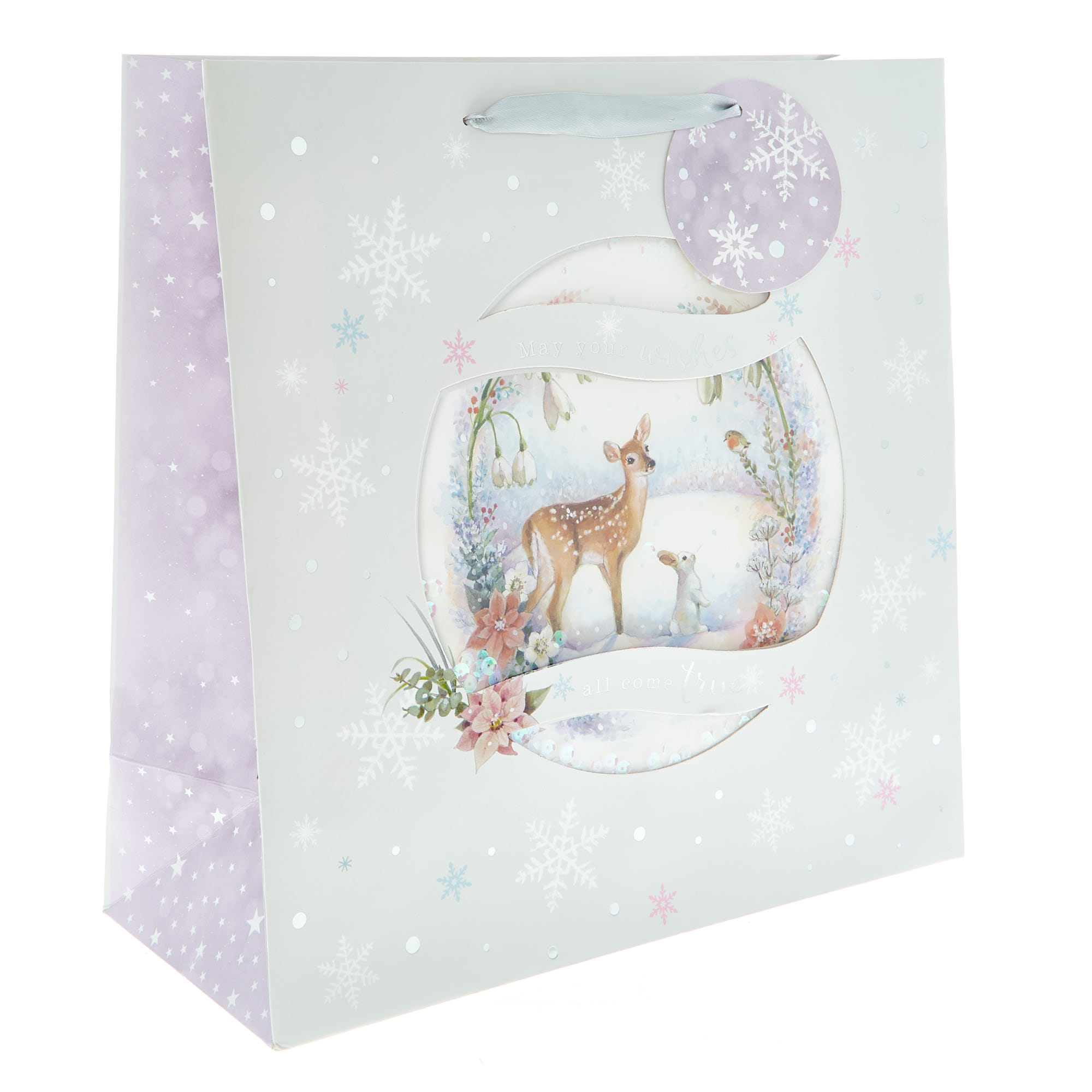 Large Square Snowglobe Christmas Gift Bag