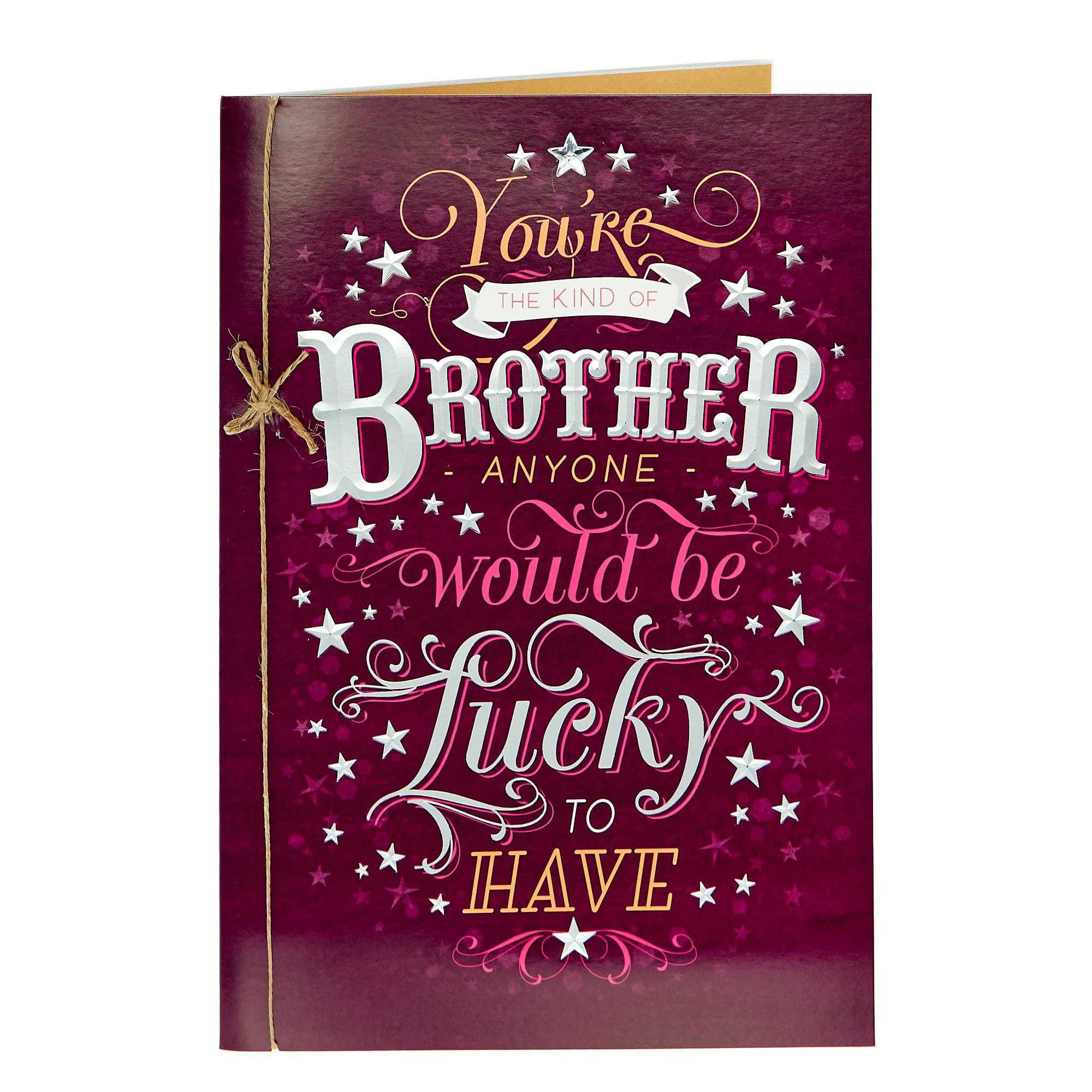 Birthday Card - Brother Lucky To Have You