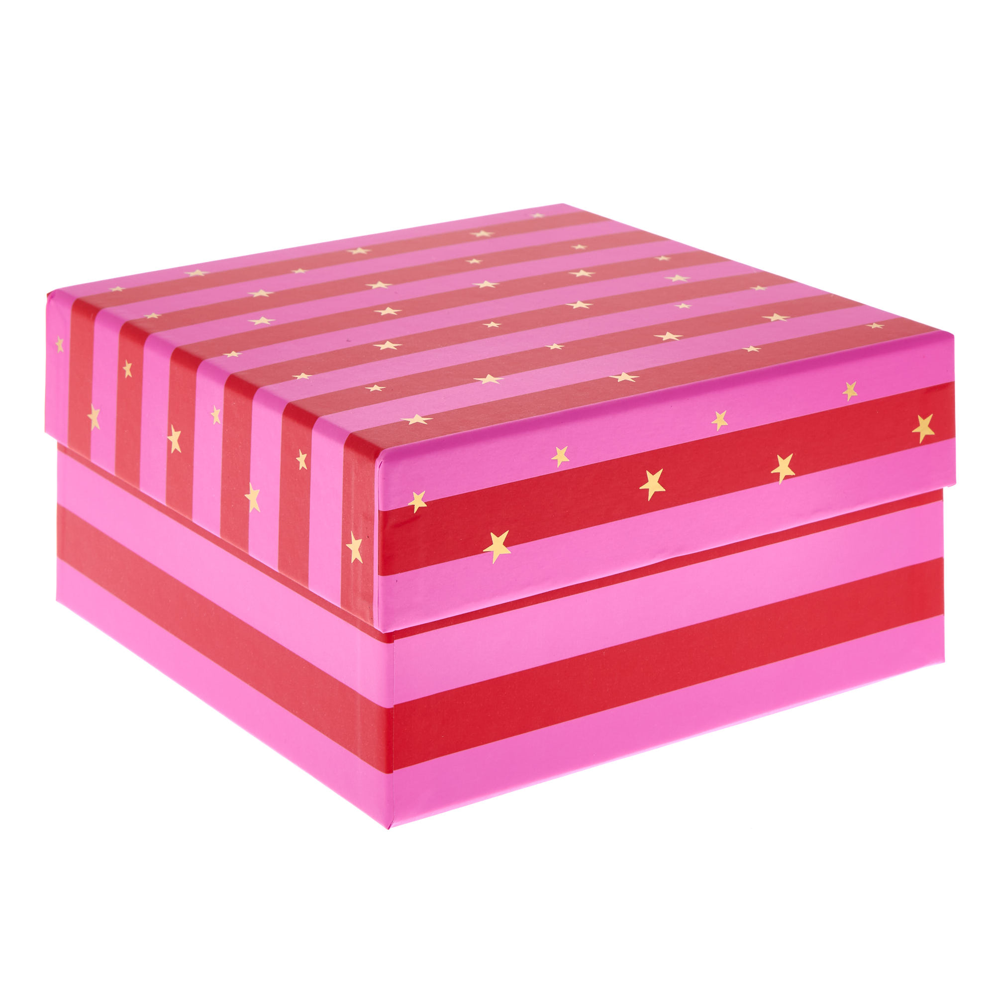 Pink & Red Stripes Christmas Gift Boxes - Set of 4