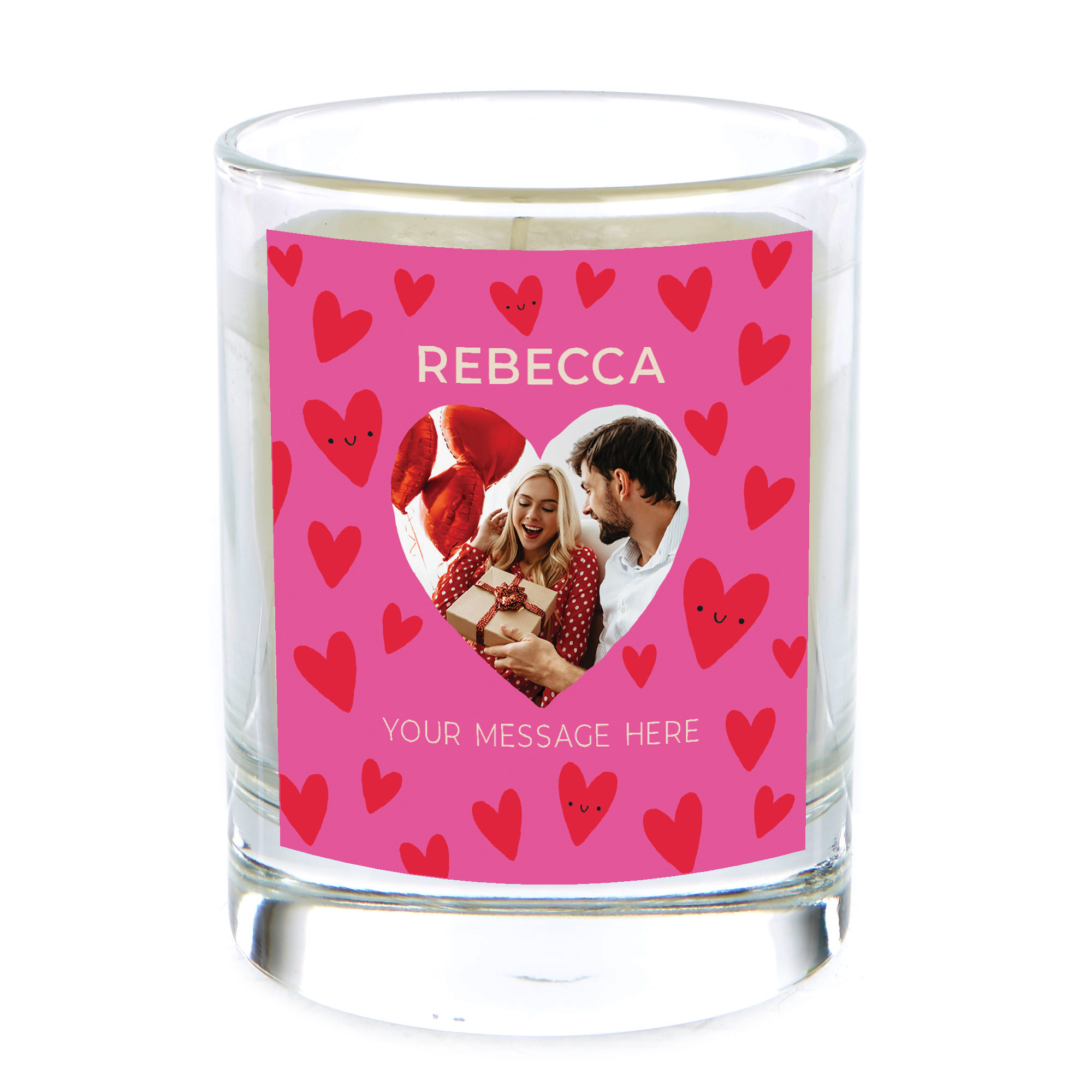 Photo Pomegranate & Cashmere Scented Candle - Pink Hearts