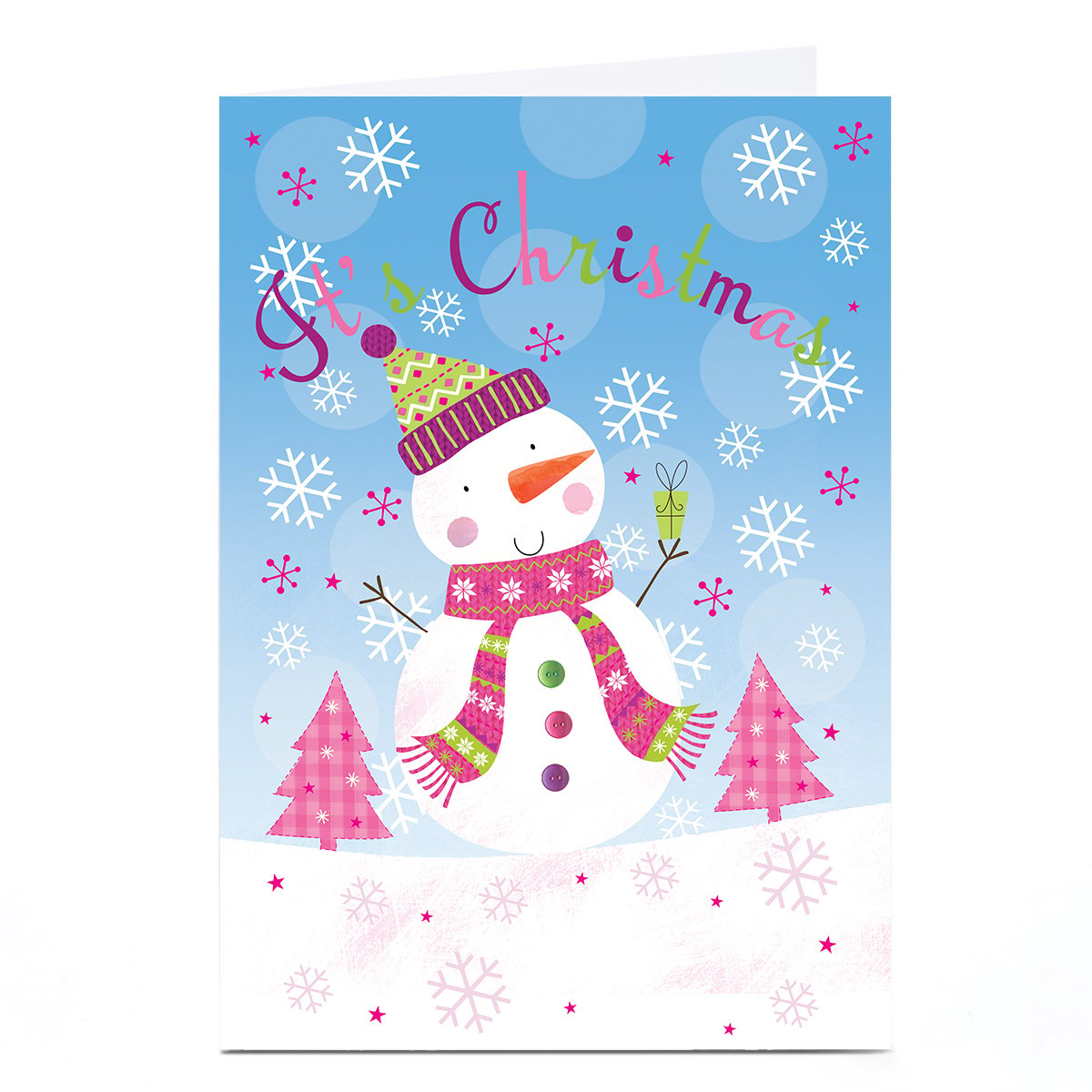 Personalised Christmas Card - It's Christmas Snowman