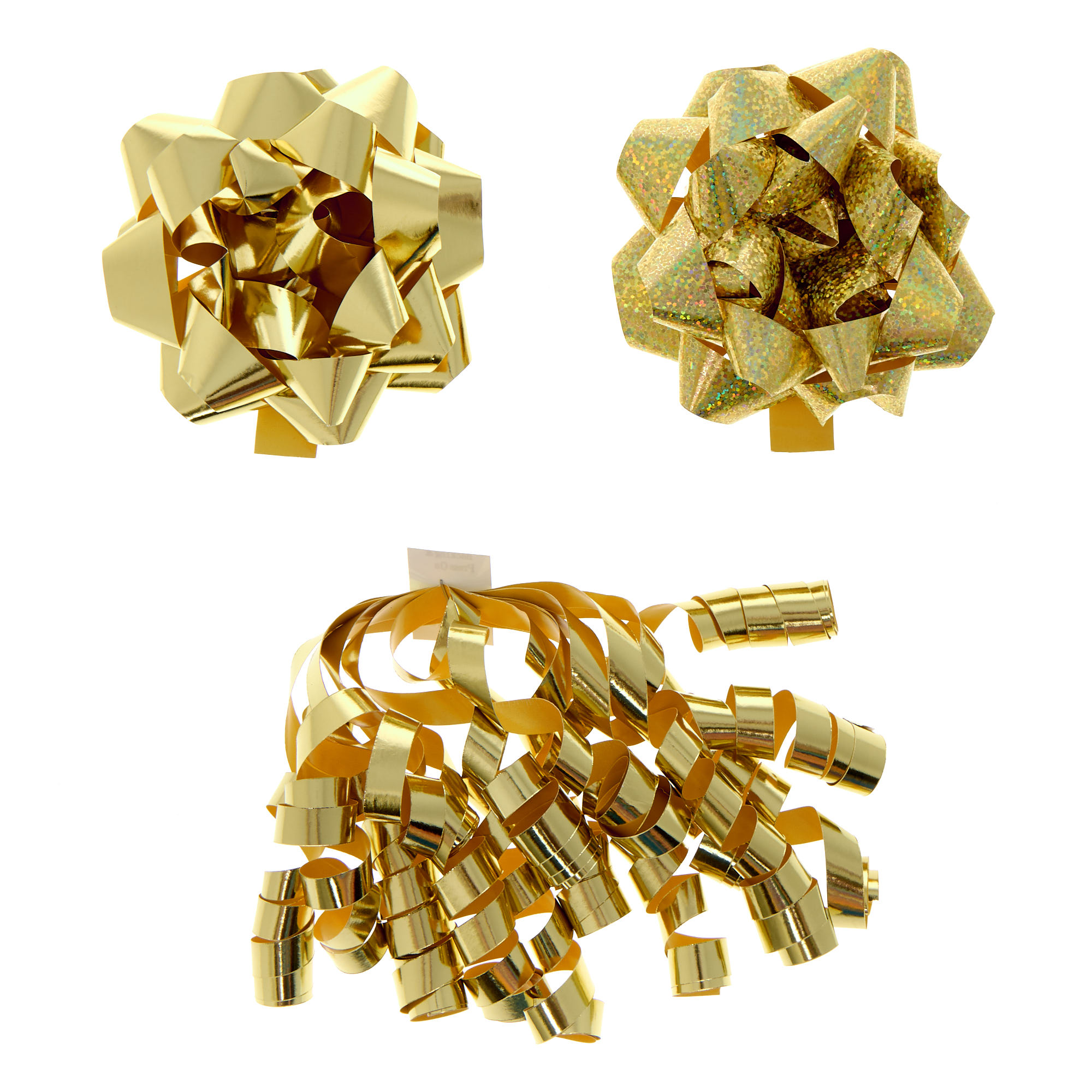 Gold Christmas Bows & Curls Pack