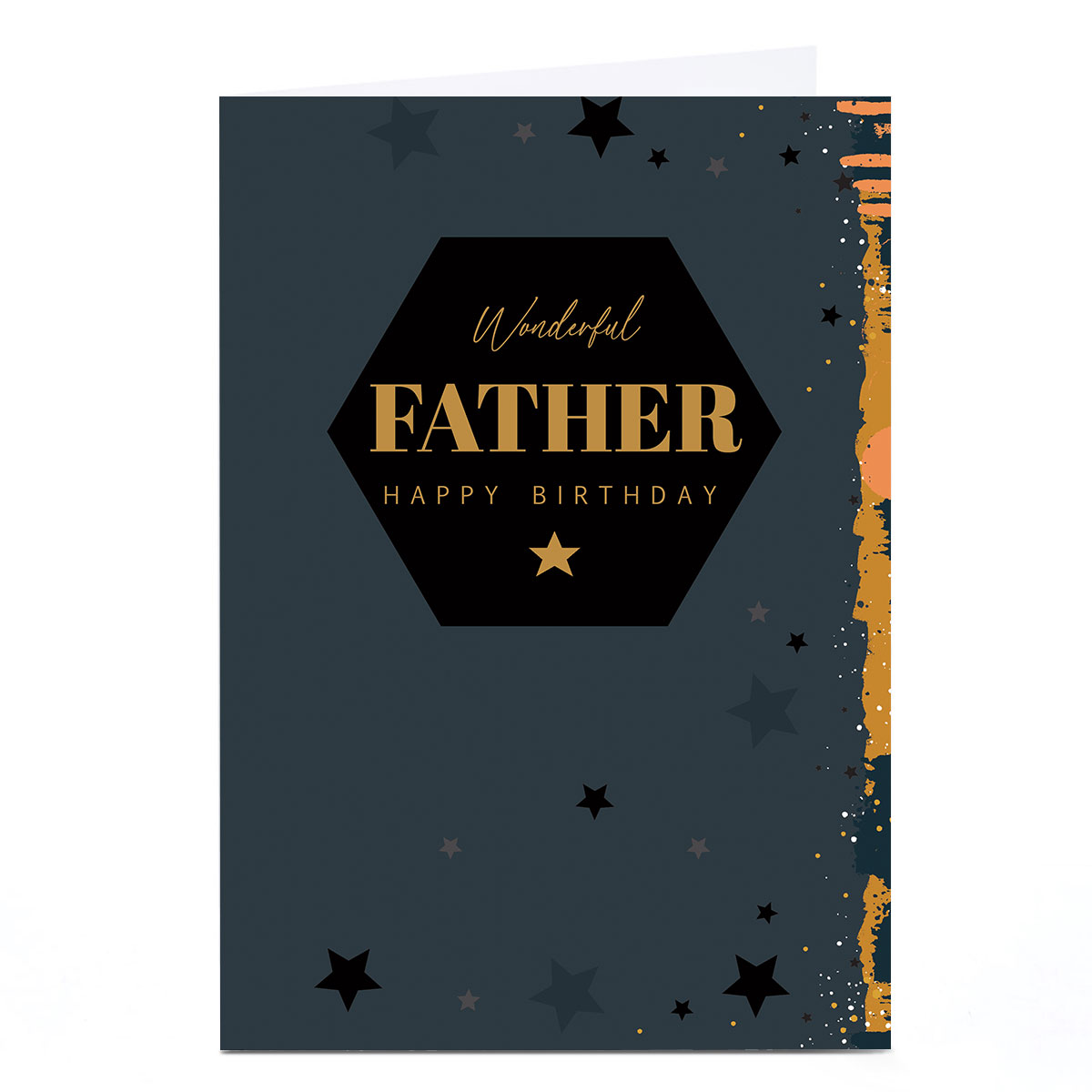 Personalised Birthday Card - Black and Gold, Wonderful Father