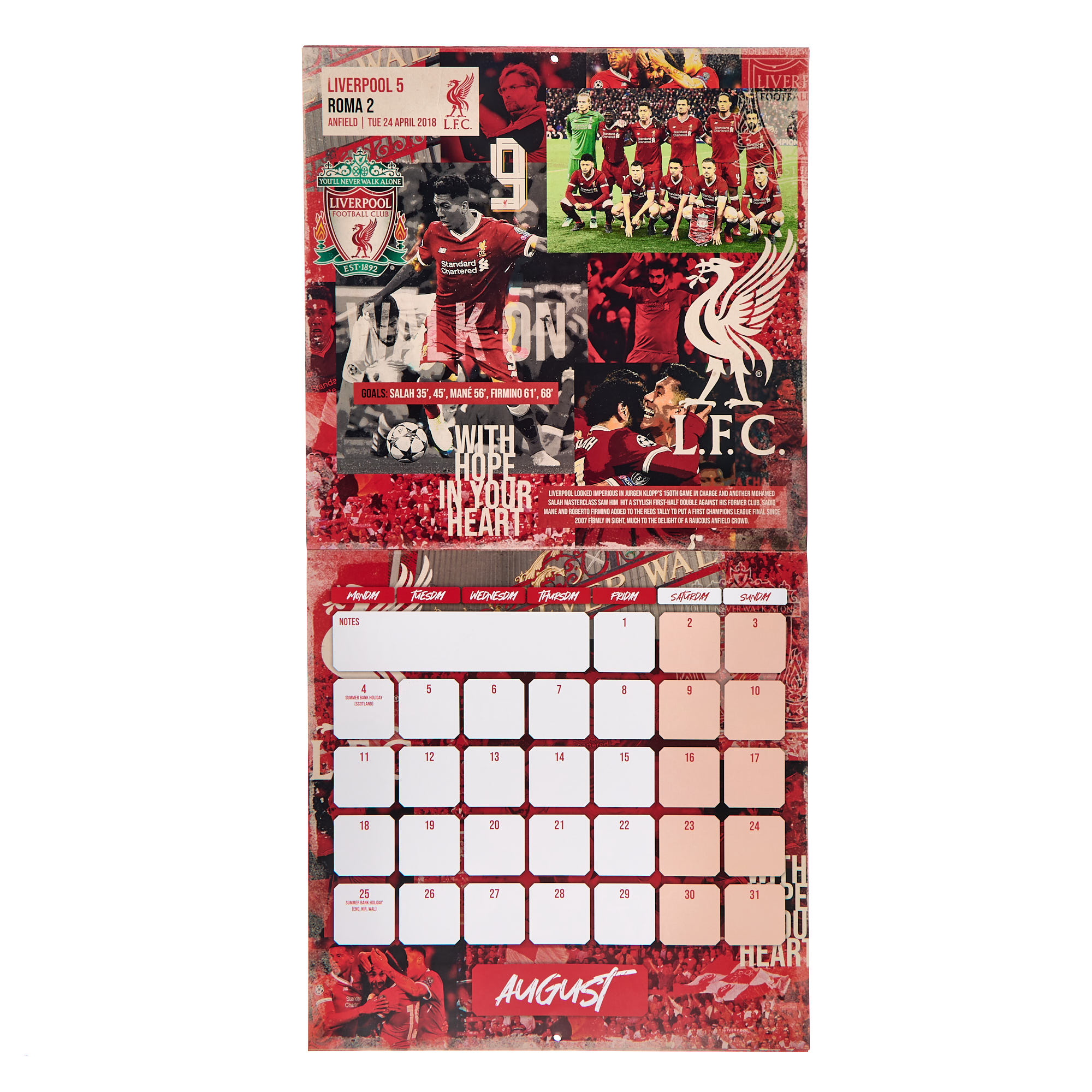 Liverpool FC 2025 Limited Edition Calendar & Musical Collectors Gift Set