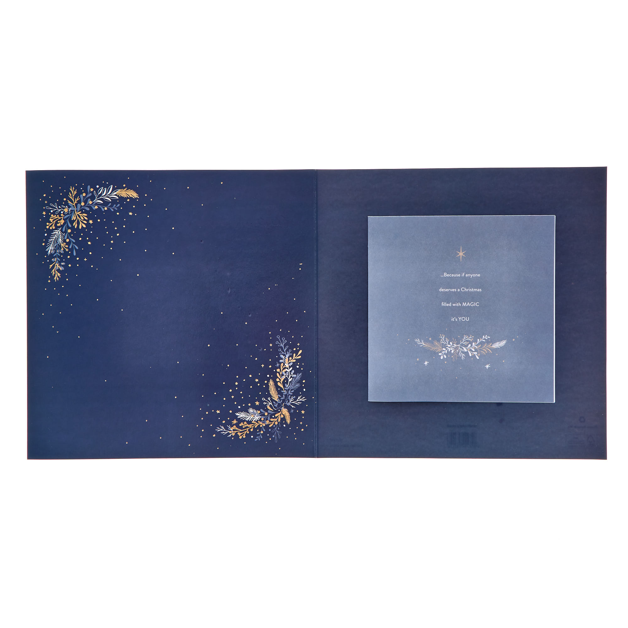 Navy & Gold Tree Premium Christmas Card