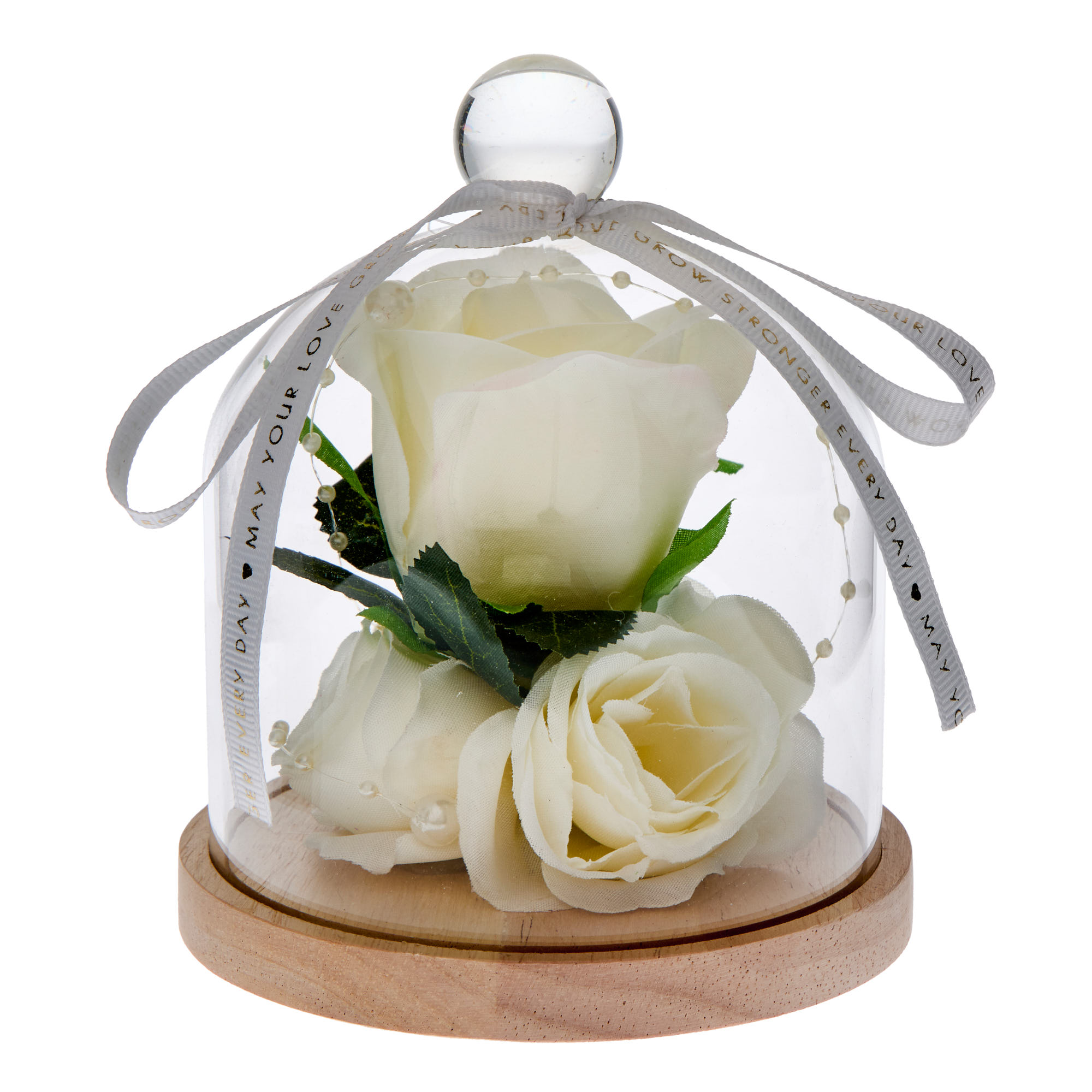 May Your Love Grow Stronger Every Day Ornamental Flower Cloche