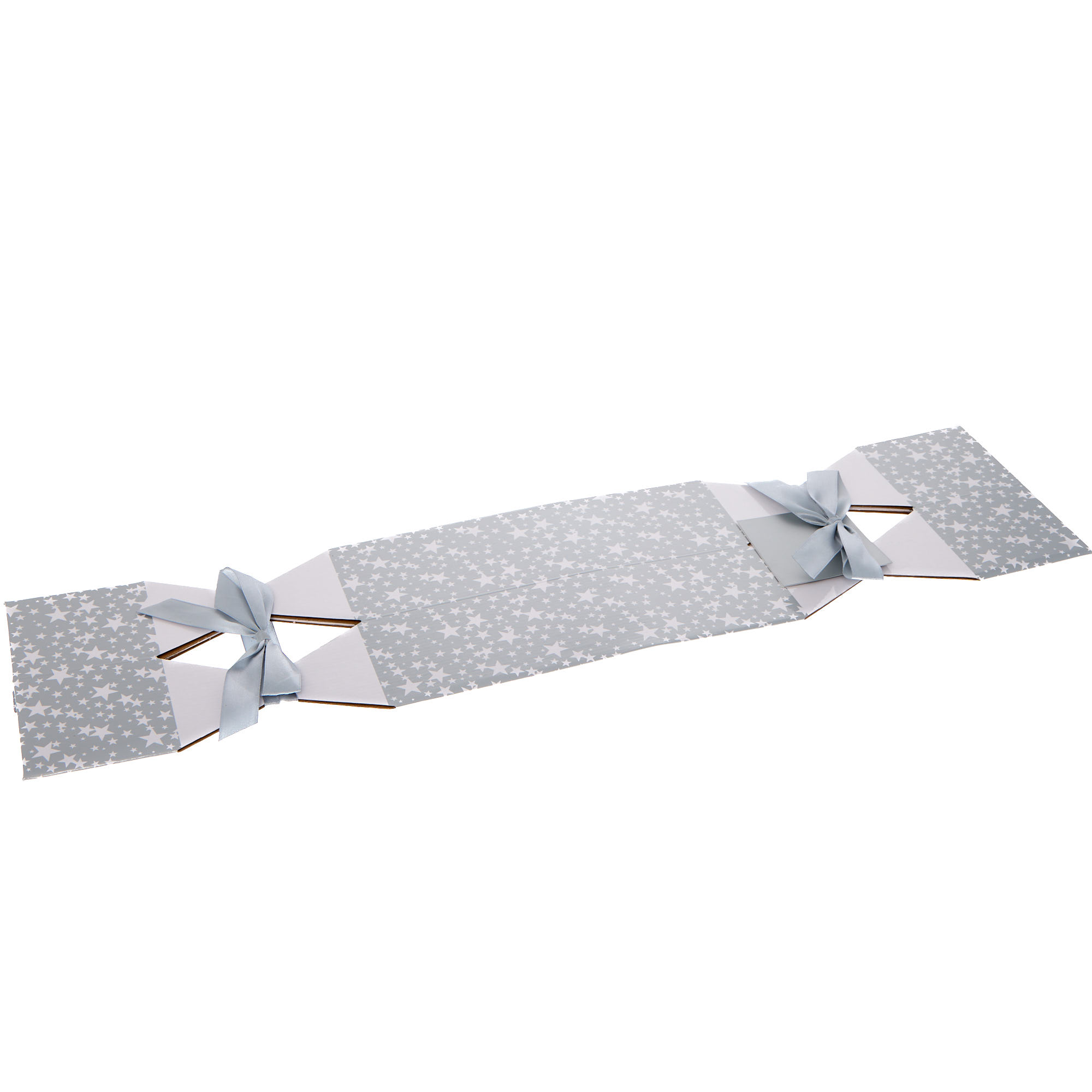 White & Silver Stars Christmas Cracker Gift Box