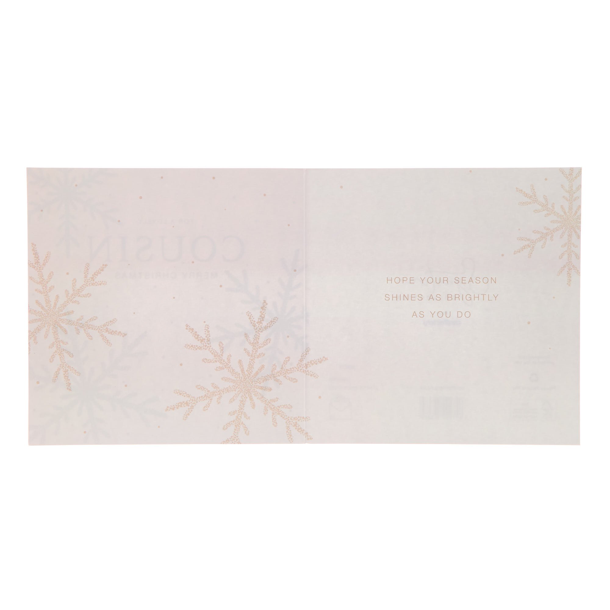 Lovely Cousin Snowflakes Christmas Card