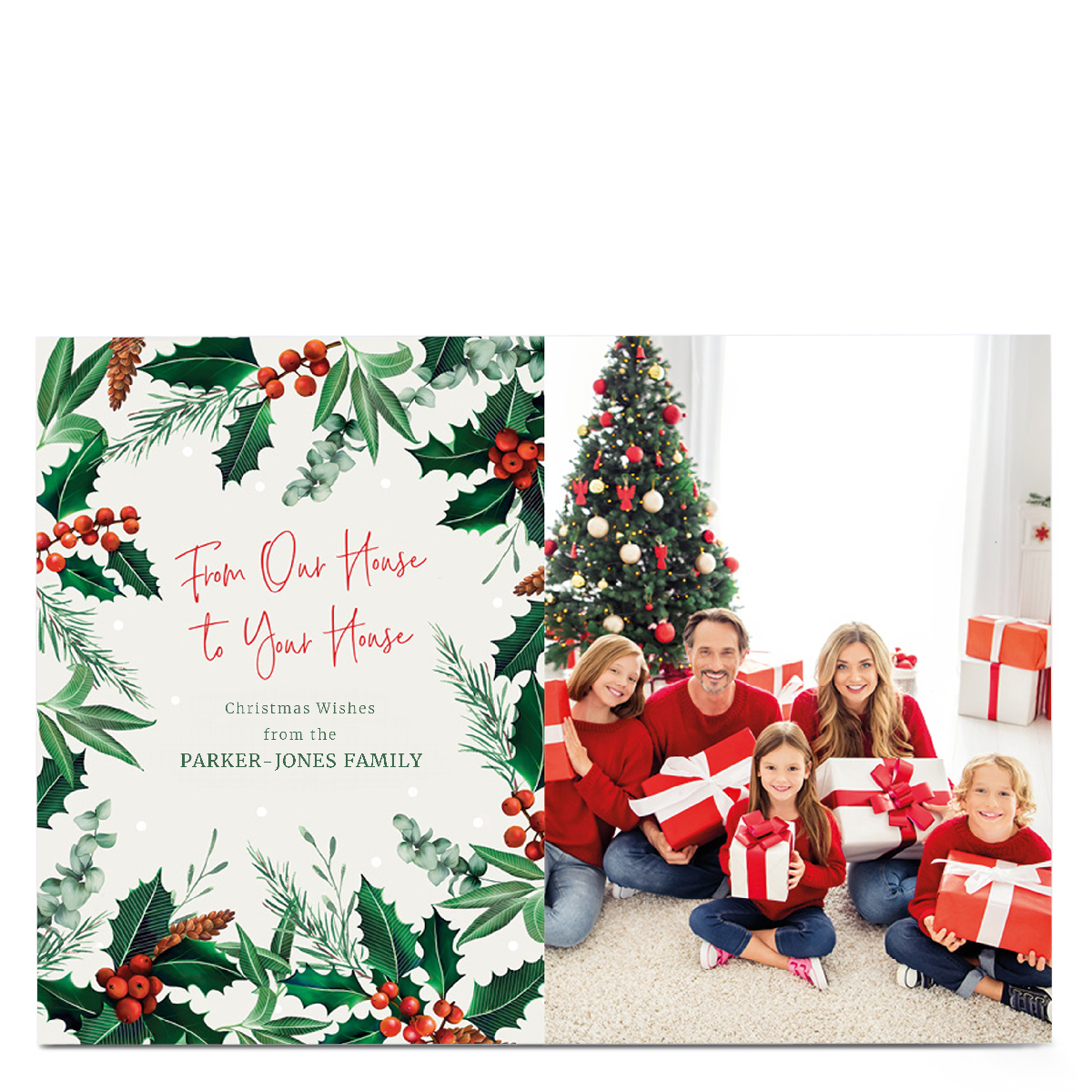 Personalised Christmas Photo Card - From Our House to Yours