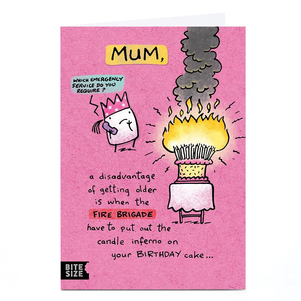 Personalised Birthday Card - Candle Inferno, Mum